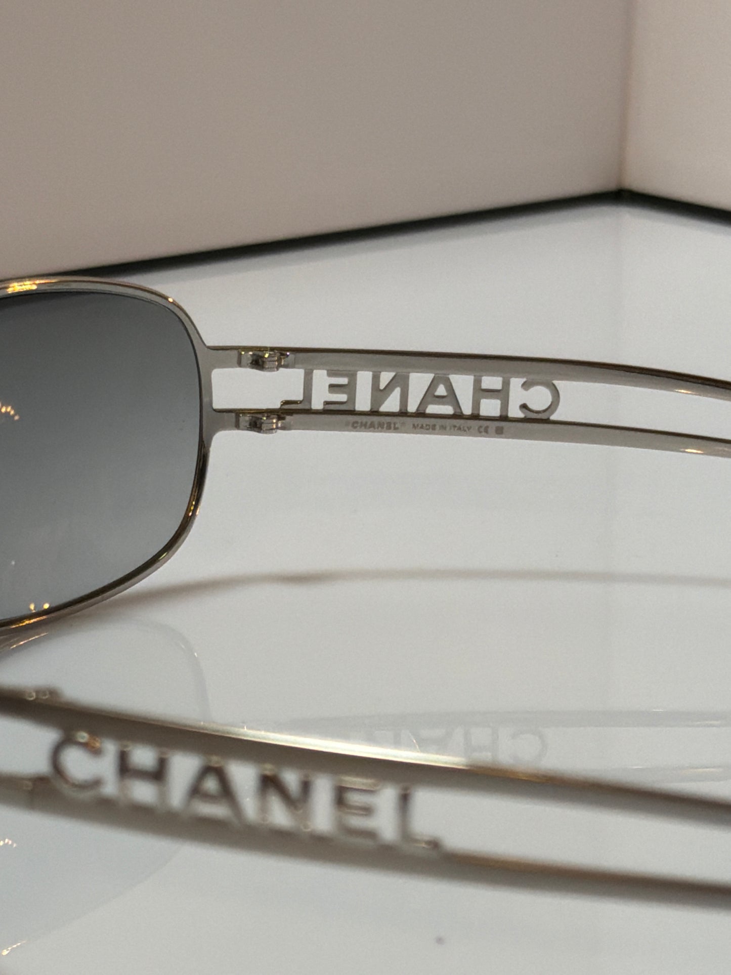 Chanel Vintage 4149 Silver Tone Metal Sunglasses