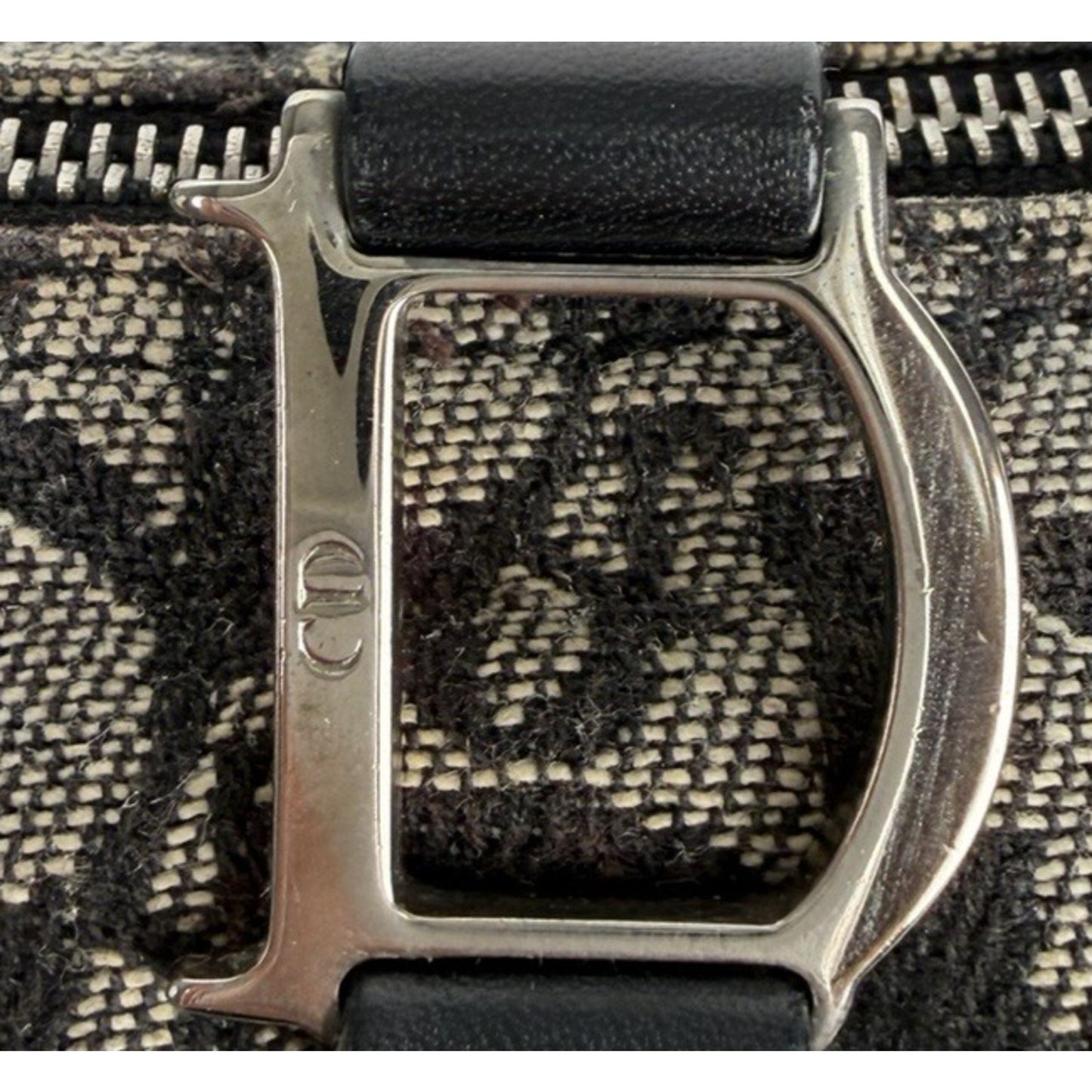 Christian Dior Trotter Boston Small Bag in Black Monogram Canvas 2002 S