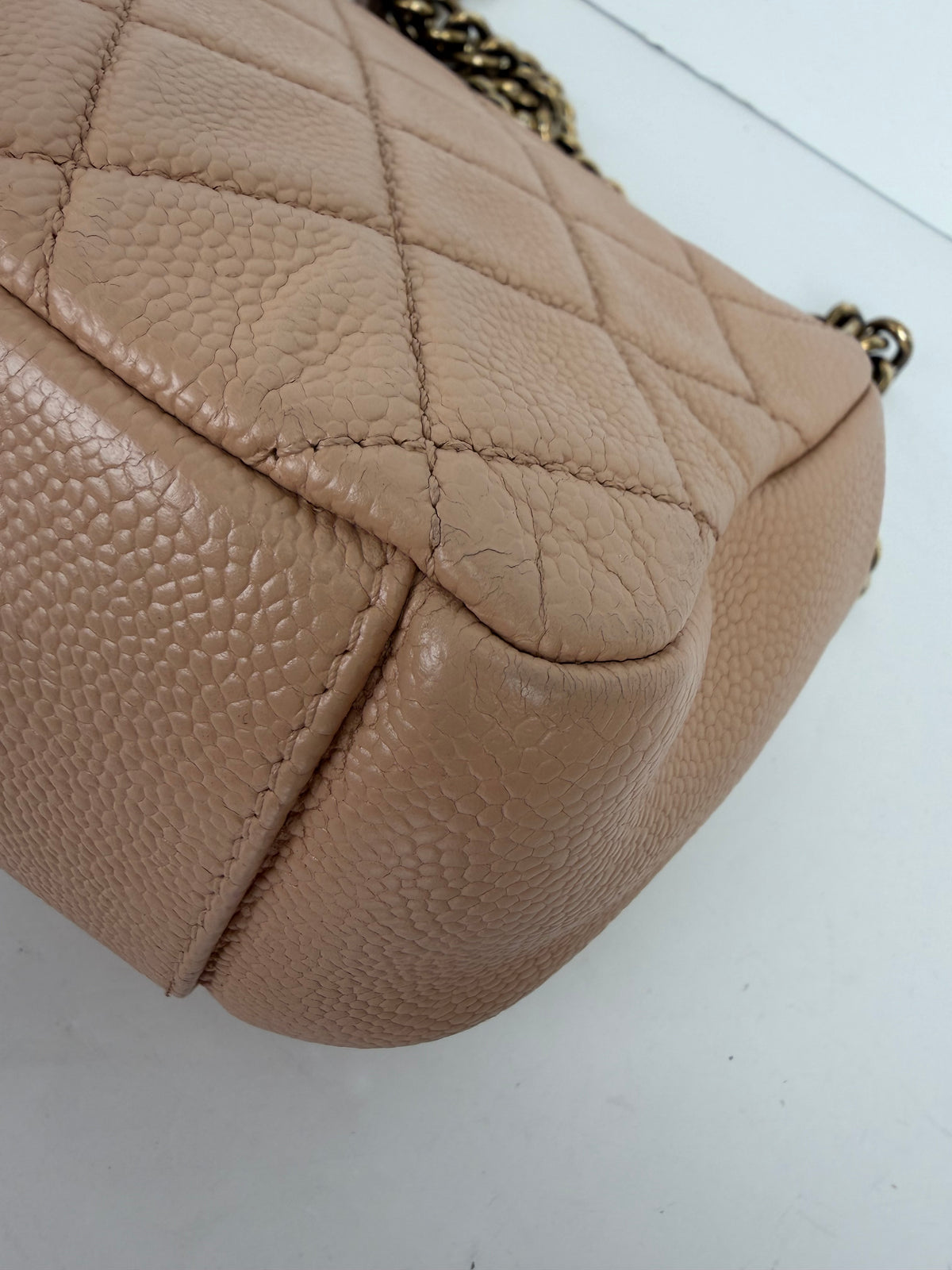 Chanel Trapezio Flap Bag in Quilted Beige Leather 2012-2013 YF1