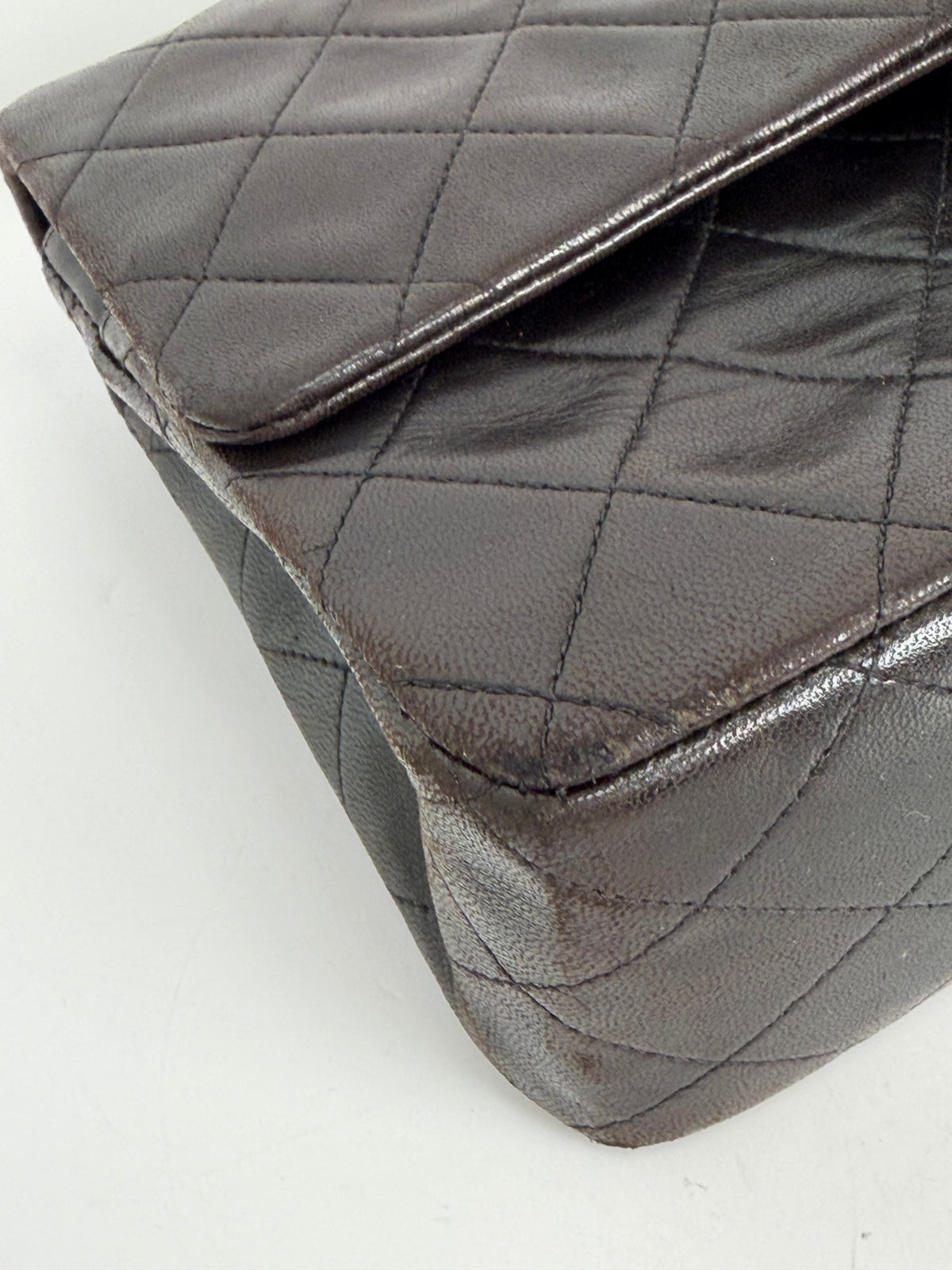Chanel Classic Double Flap Bag Medium Vintage in Dark Brown Leather 1994-1996 YE-5