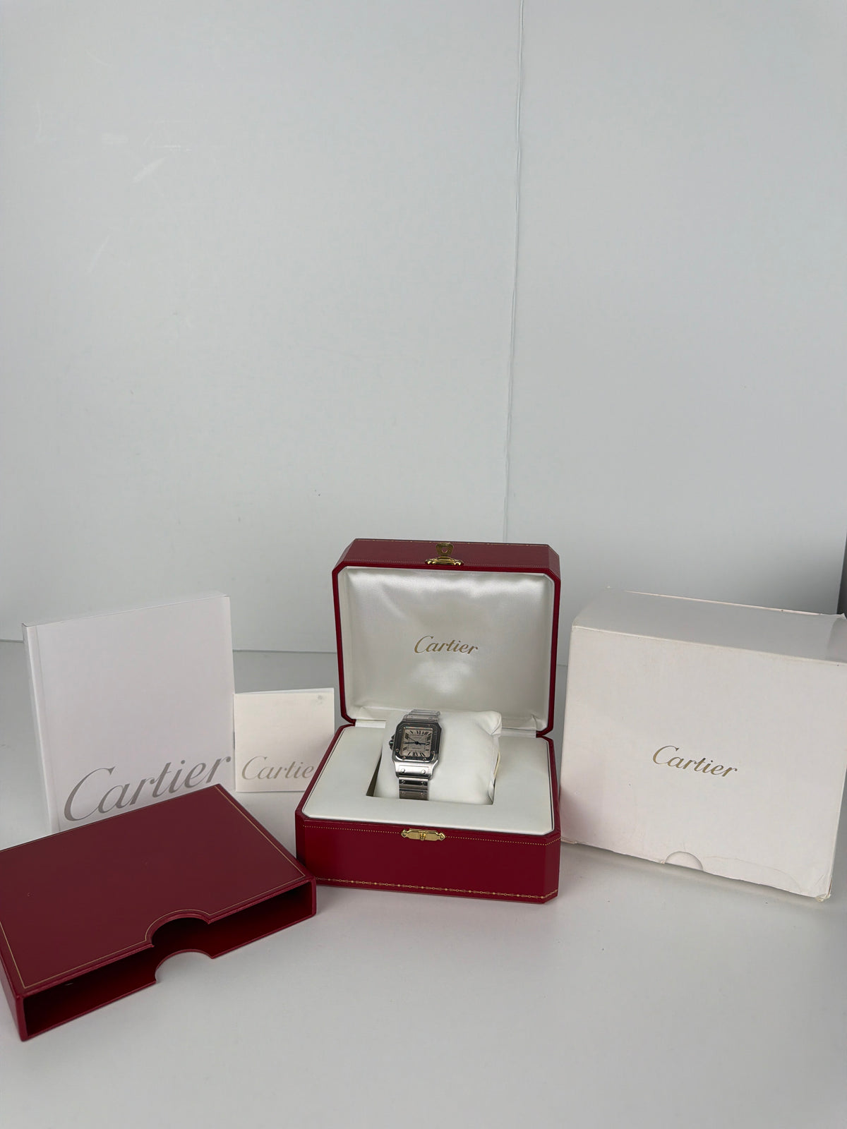 Cartier Santos Galbée 2319 29mm medium stainless steel with box