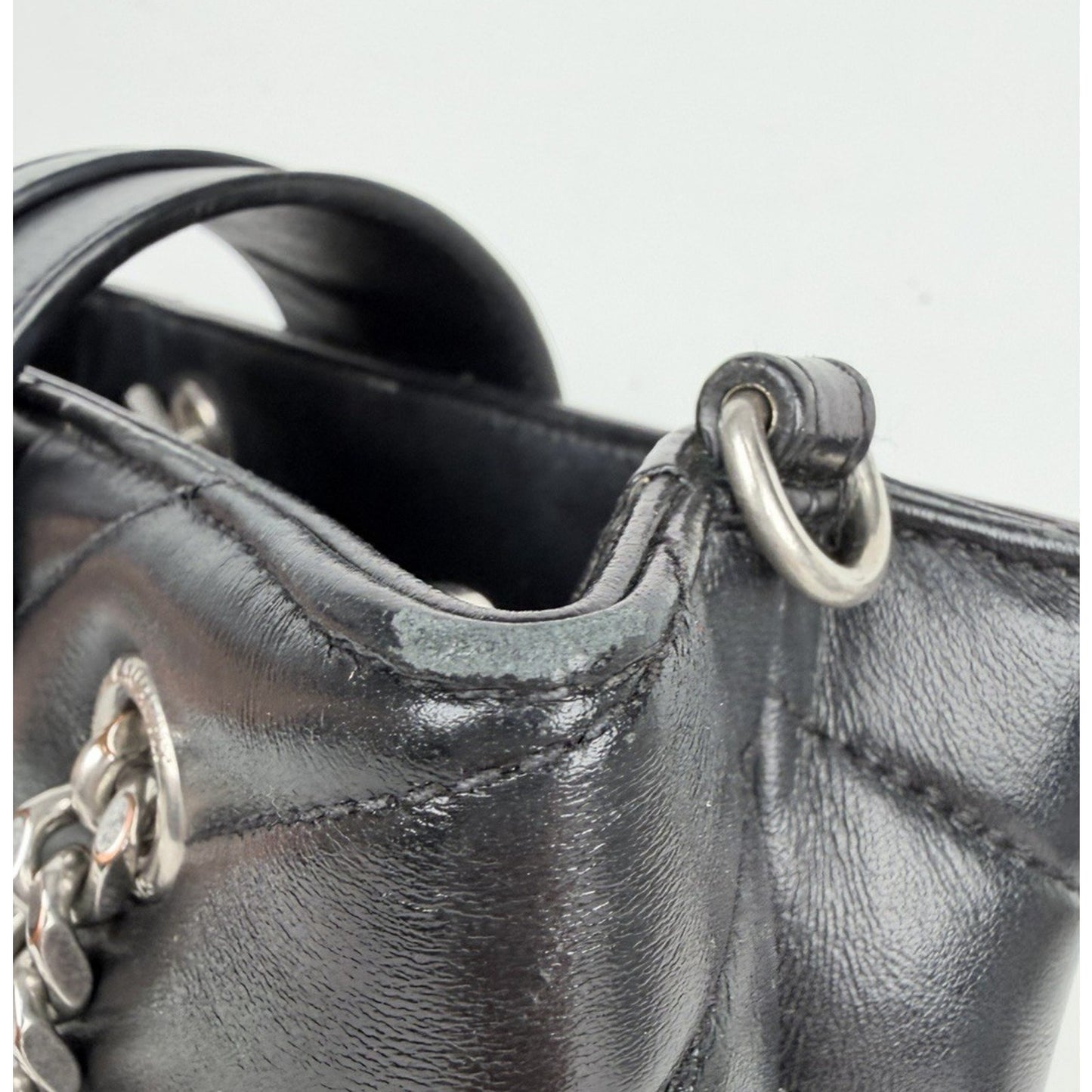 Saint Laurent Y Quilted Monogram Small Loulou Shopper Tote Bag Black Leather C8