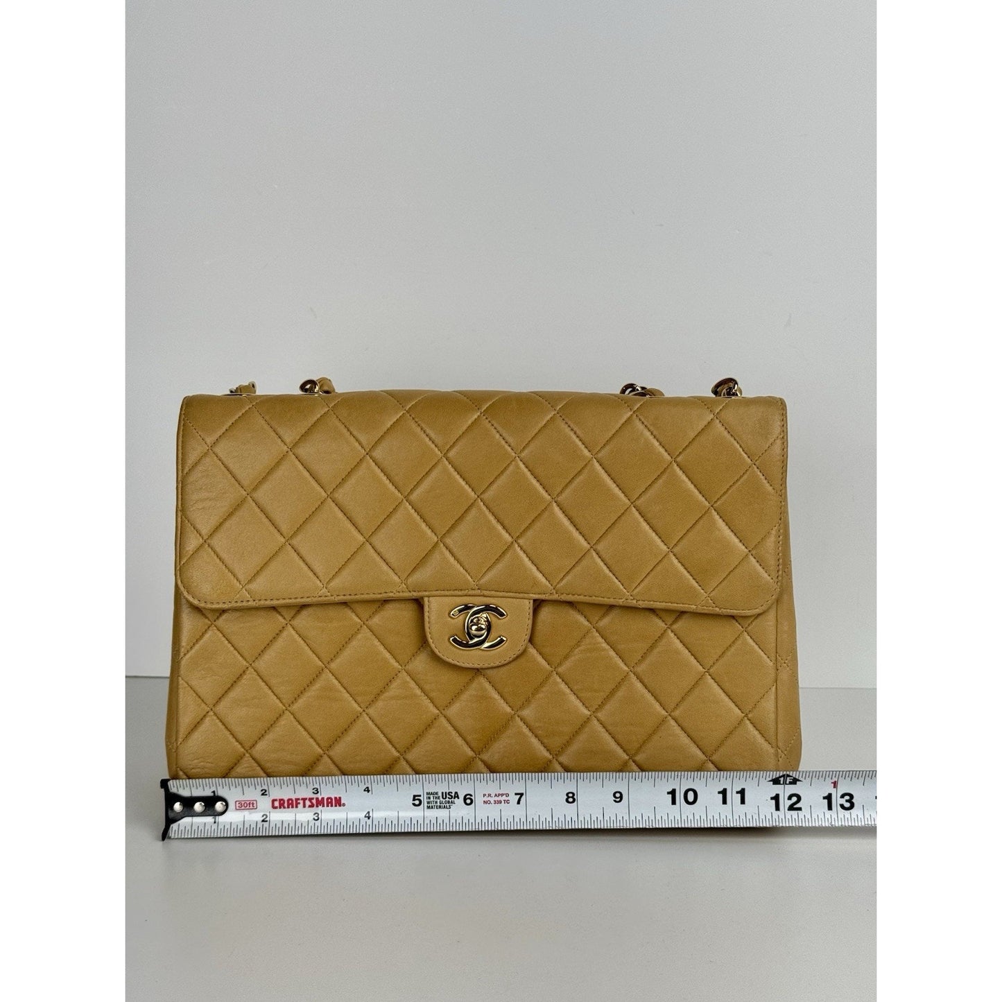 Chanel Classic Flap Bag in Caramel Quilted Lambskin Leather (2002-2003) D-8
