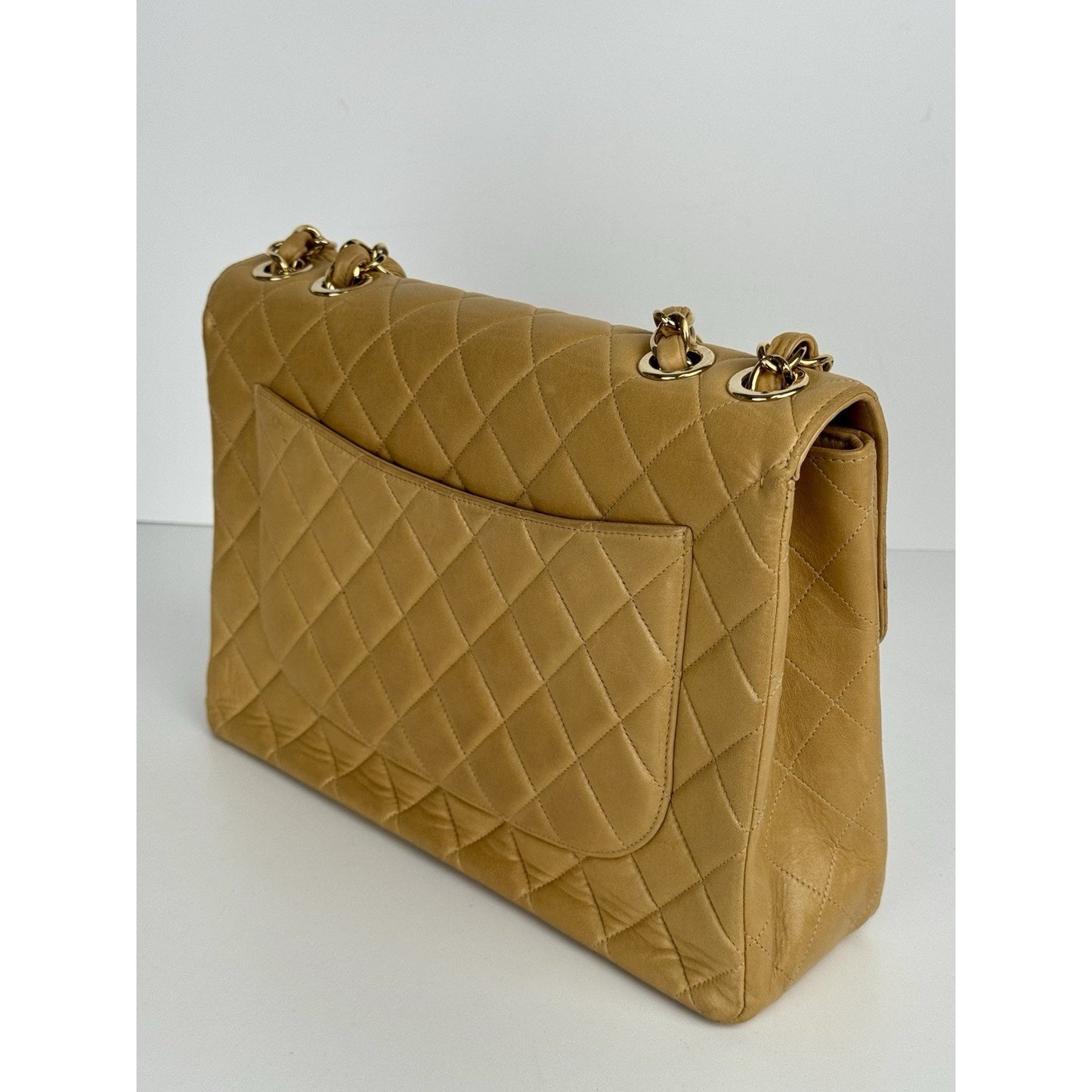 Chanel Classic Flap Bag in Caramel Quilted Lambskin Leather (2002-2003) D-8