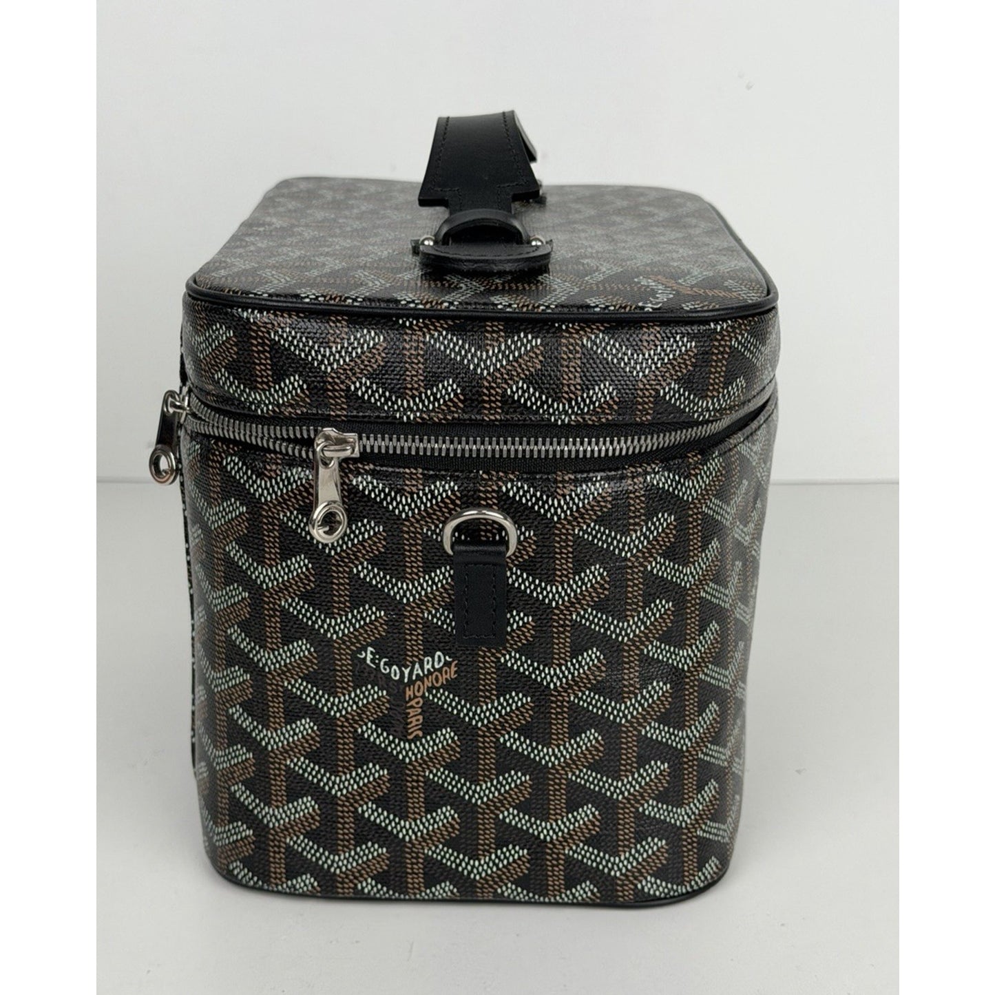 Goyard Muse Vanity Case PM Goyardine Pattern Coated Canvas Leather Handle B4