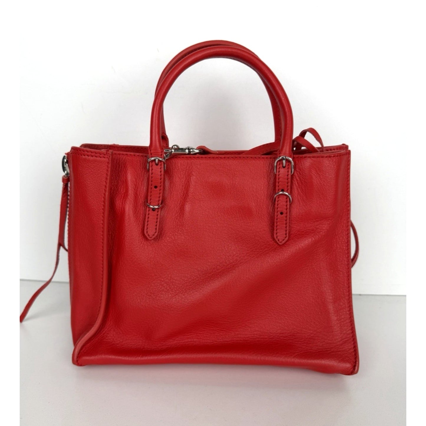 Balenciaga Papier A4 Zip-Around Tote Bag Mini in Red Calfskin Leather S-01