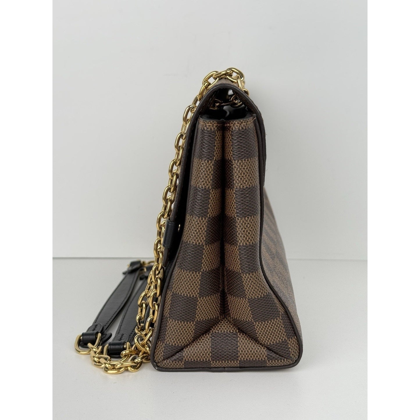 Louis Vuitton Vavin Damier Ebene Chain Strap Shoulder Bag in Brown Coated Canvas