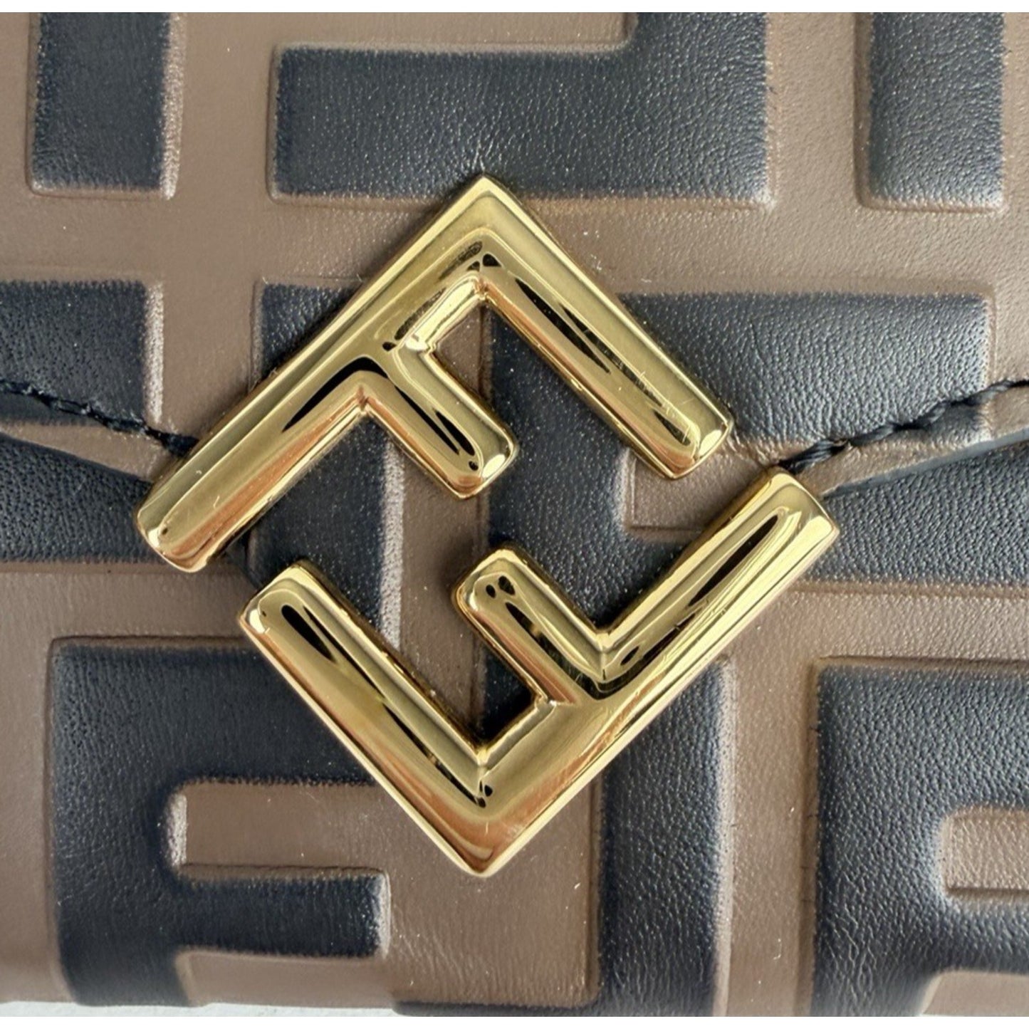Fendi FF Diamonds Wallet on Chain Bag in Brown Leather Gold HW S08