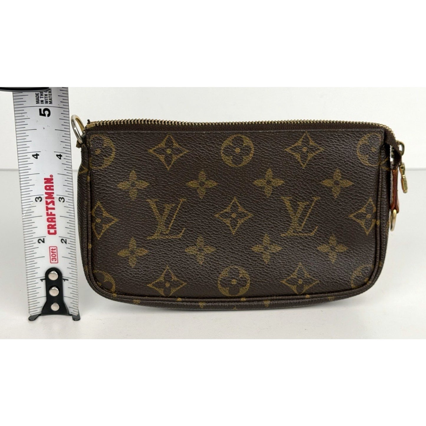 Louis Vuitton Mini Pochette Bag 2003 Vintage in Brown LV Monogram Canvas S03