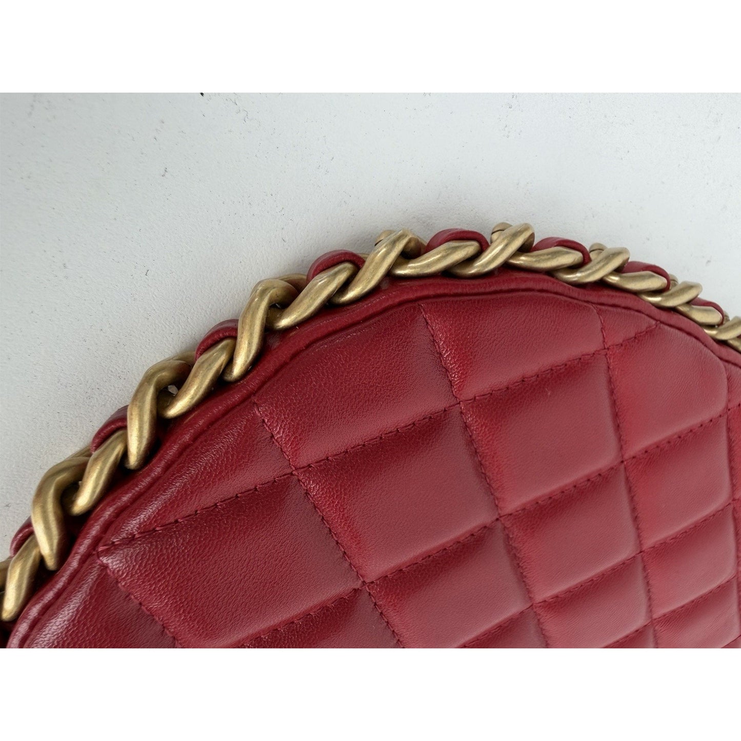 Chanel Hobo Bag Chain Around Large in Red Quilted Lambskin Leather NFC B2