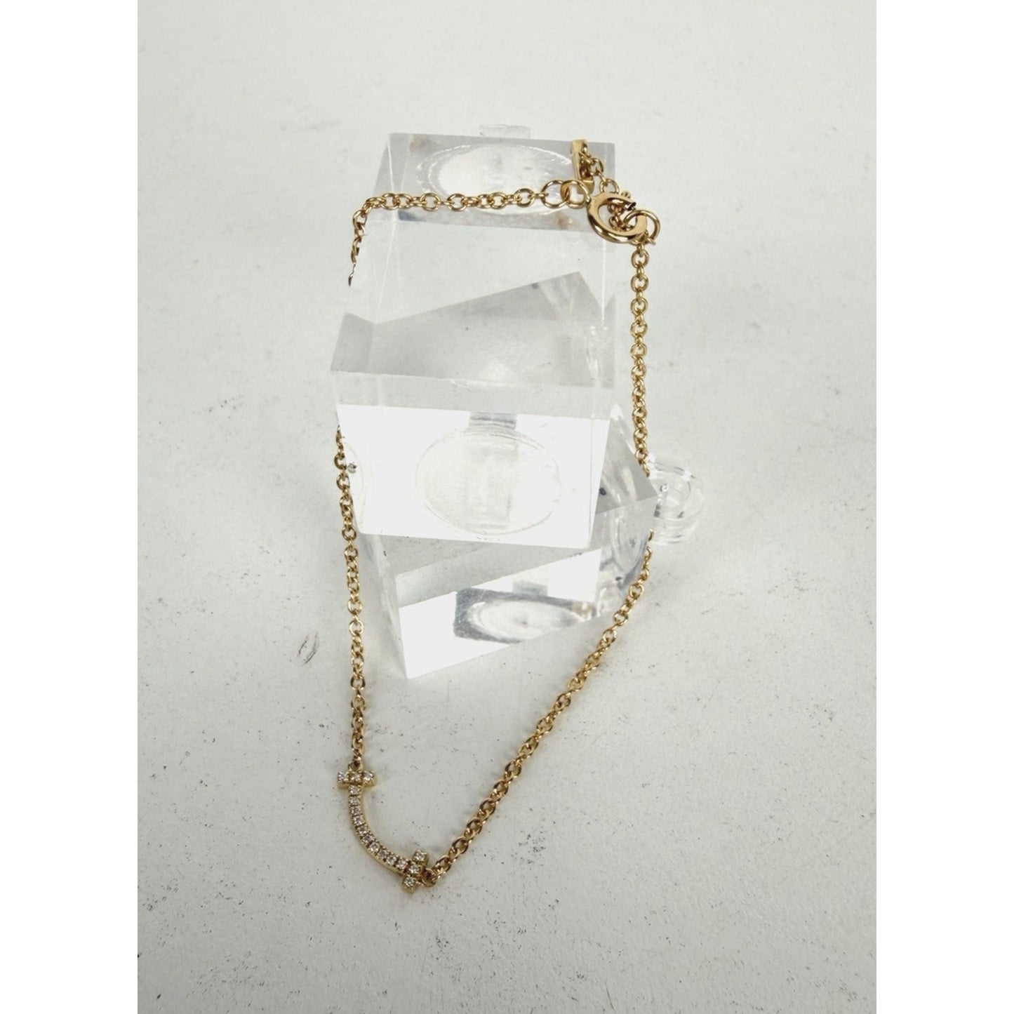 Tiffany T Smile Mini Cable Chain Bracelet in 18k Yellow Gold with Diamonds