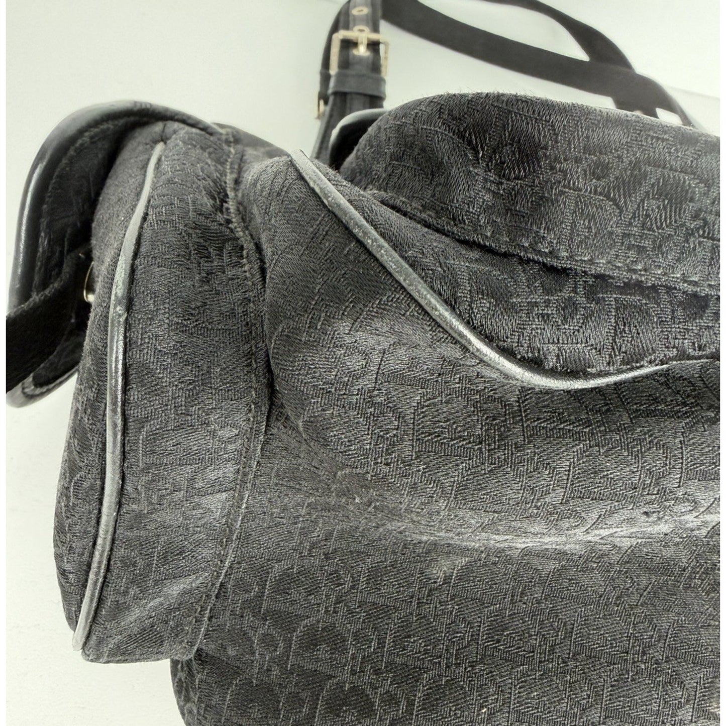 Christian Dior Vintage Diorissimo Multi-Pocket Shoulder Bag Black Canvas 2005 S7