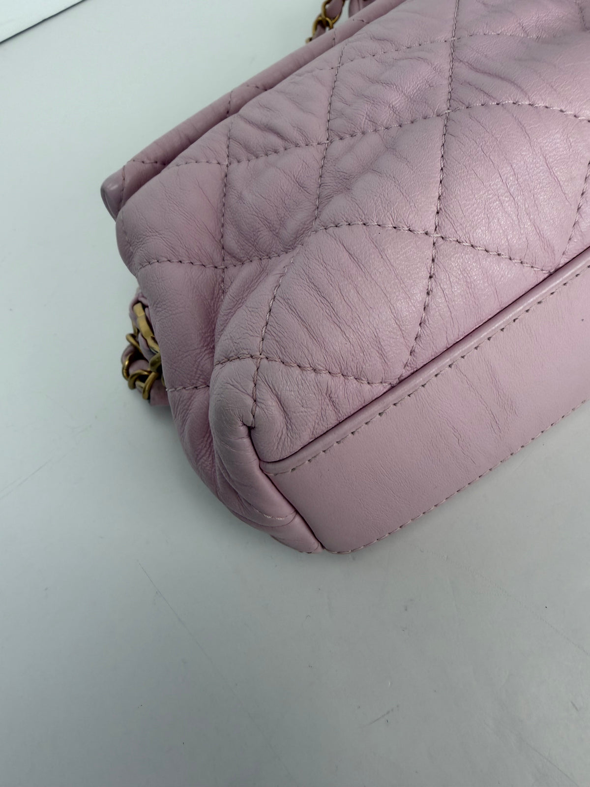 Chanel Pink Quilted Crumpled Lambskin Leather Small CC Links Shoulder Bag 2021 YC3