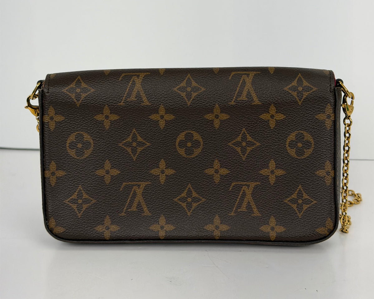 Louis Vuitton Pochette Felicie Flap Pouch in Brown LV Monogram Coated Canvas 2019 Y