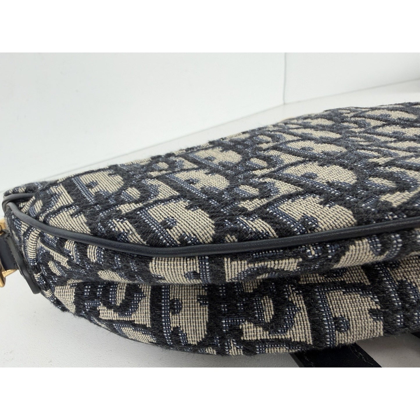 Dior Saddle Bag Mini in Blue Oblique Jacquard Canvas Gold-Tone Hardware 2018 C-9