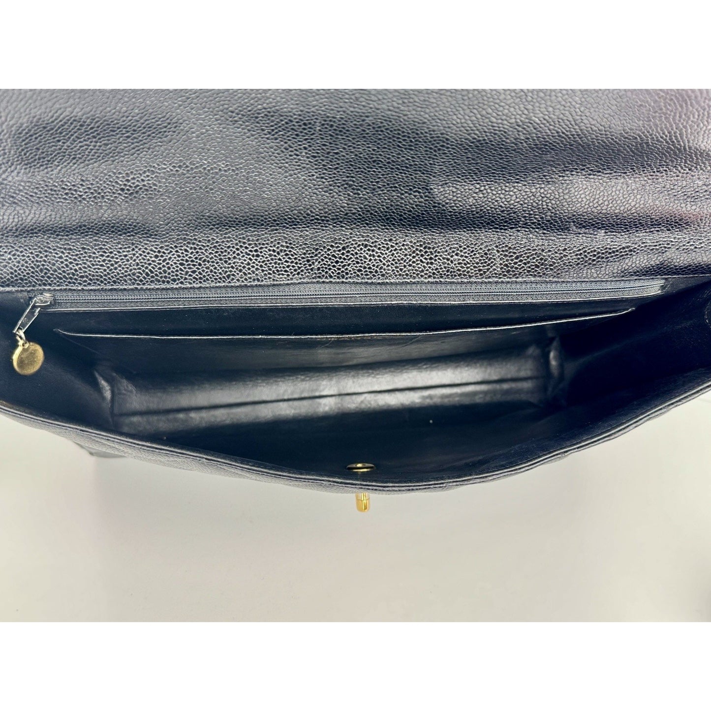 Chanel Vintage Quilted Briefcase Black Caviar Leather