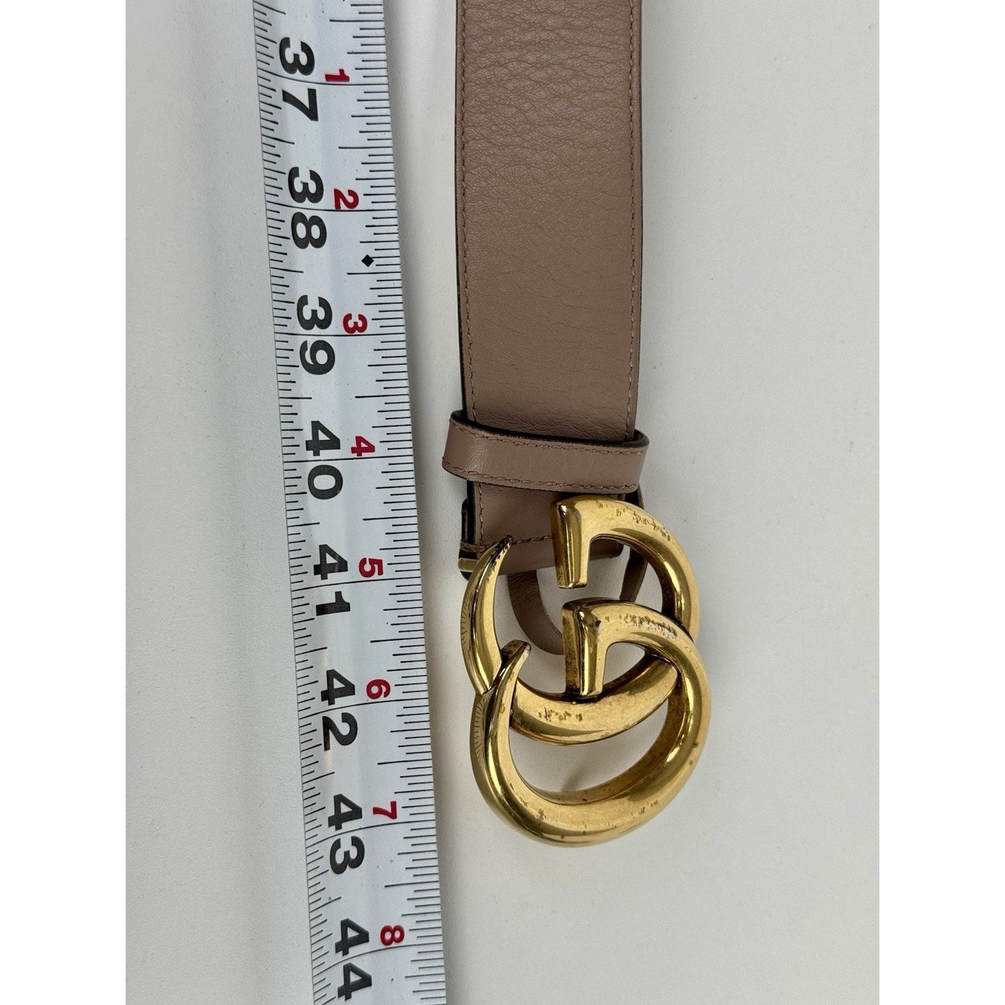 Gucci GG Marmont Leather Belt in Dusty Pink Size 90 36