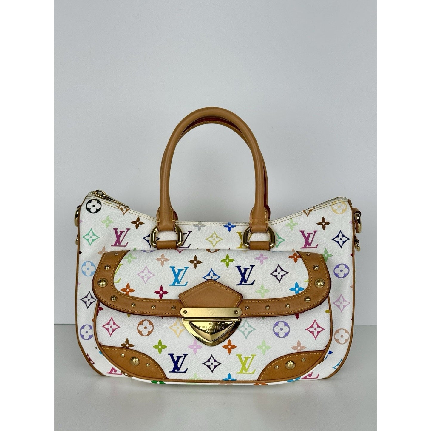 Louis Vuitton Rita Satchel White Monogram Multicolor Canvas Women’s Bag B-1