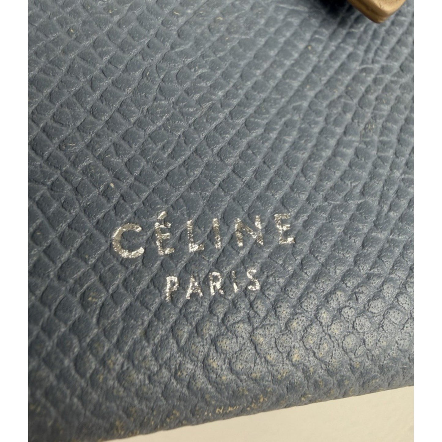 Celine Accordion Card Holder in Blue Grained Calfskin Leather K1