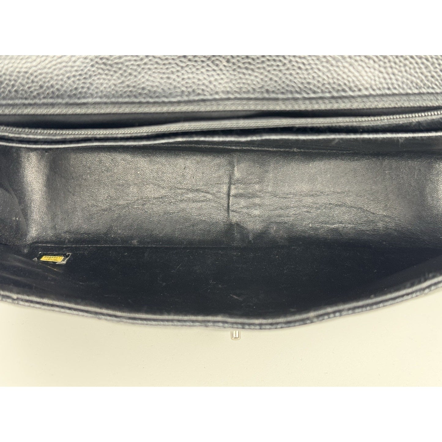 Chanel Jumbo Classic Single Flap Bag in Black Caviar Leather w Silver Hardware