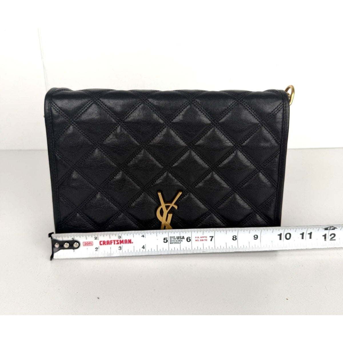 Yves Saint Laurent Becky Medium Shoulder Bag in Black Quilted Leather S-13