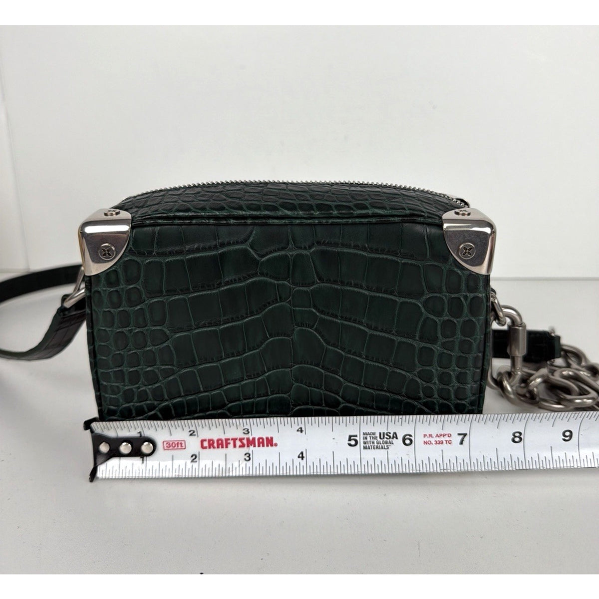 Louis Vuitton Soft Trunk Crossbody Bag Mini in Green Crocodile Leather NFC E2
