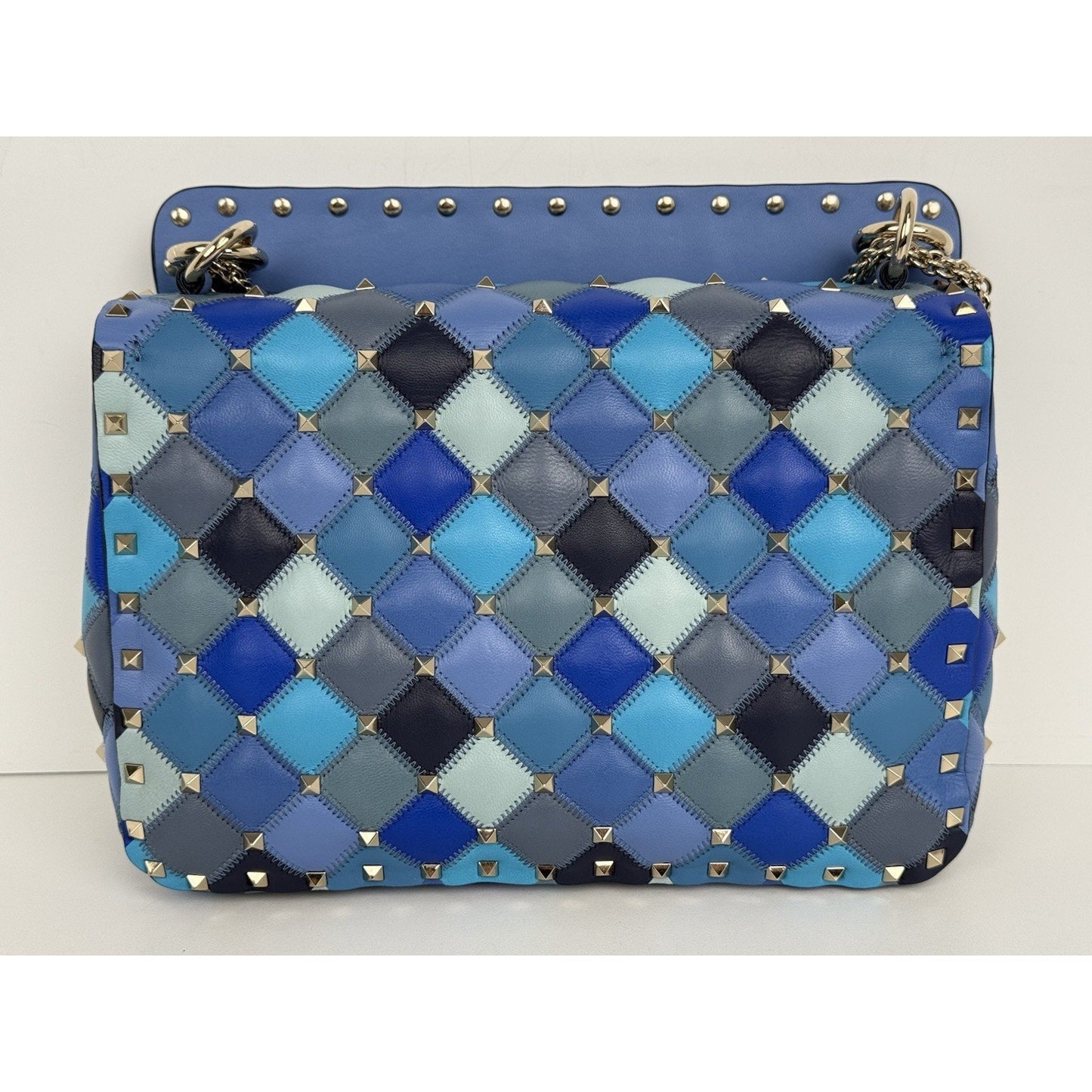 Valentino Garavani Lambskin Patchwork Medium Rockstud Spike Shoulder Bag Angel