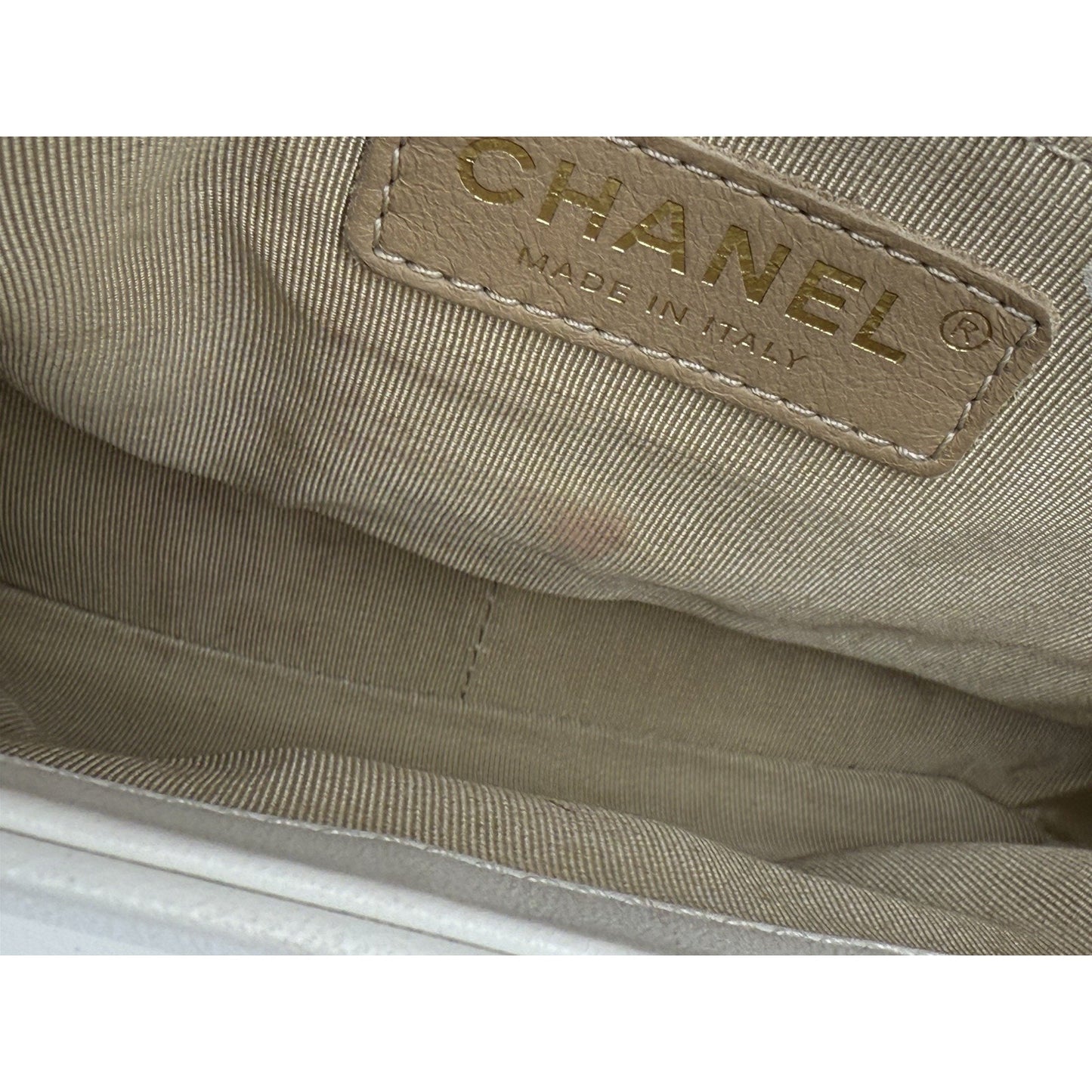 CHANEL White Lambskin Quilted Studded Beauty Begins Flap Shoulder Bag