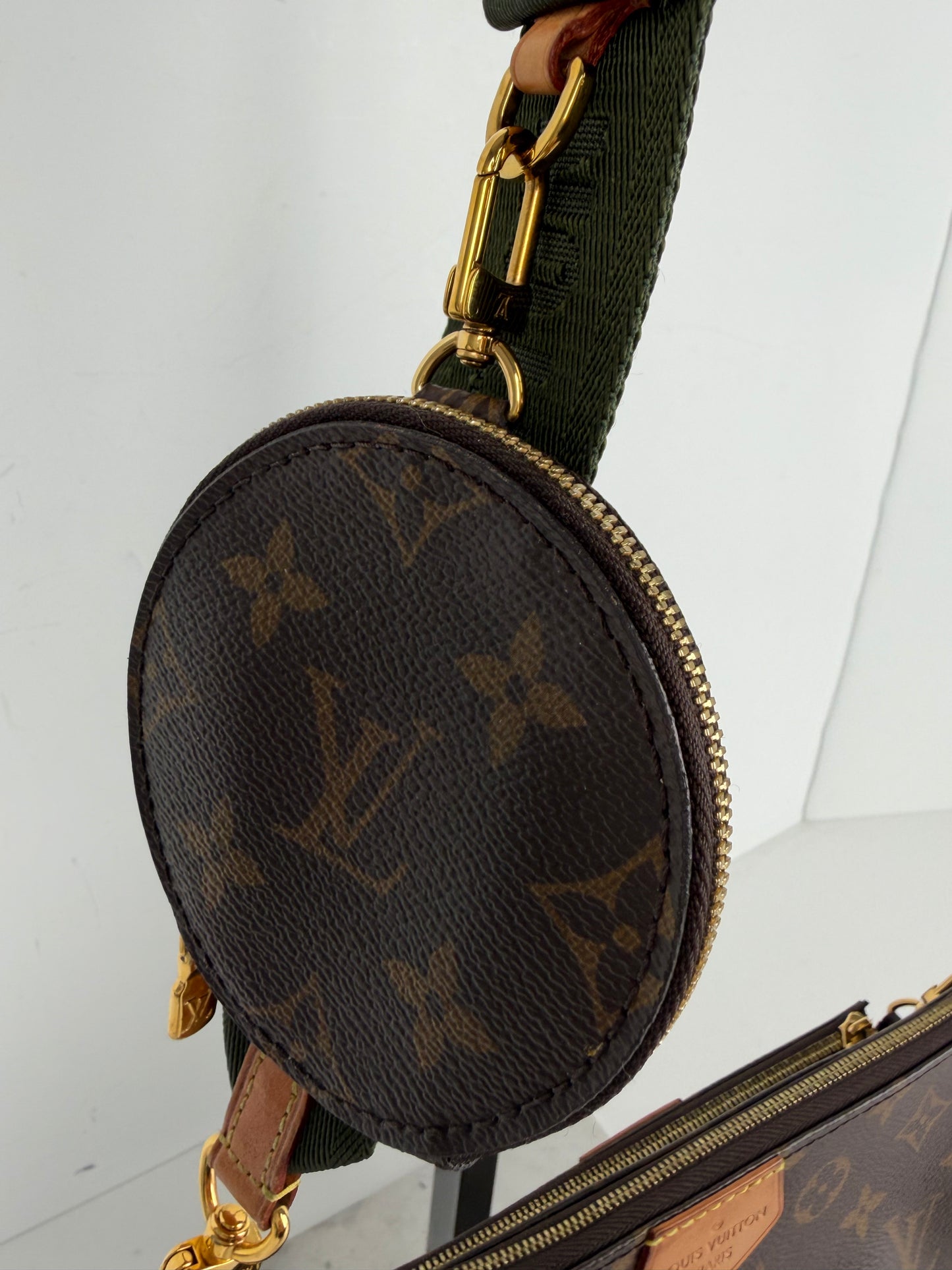 Louis Vuitton Multi Pochette Bag in Khaki & Brown LV Monogram Coated Canvas NFC C-9