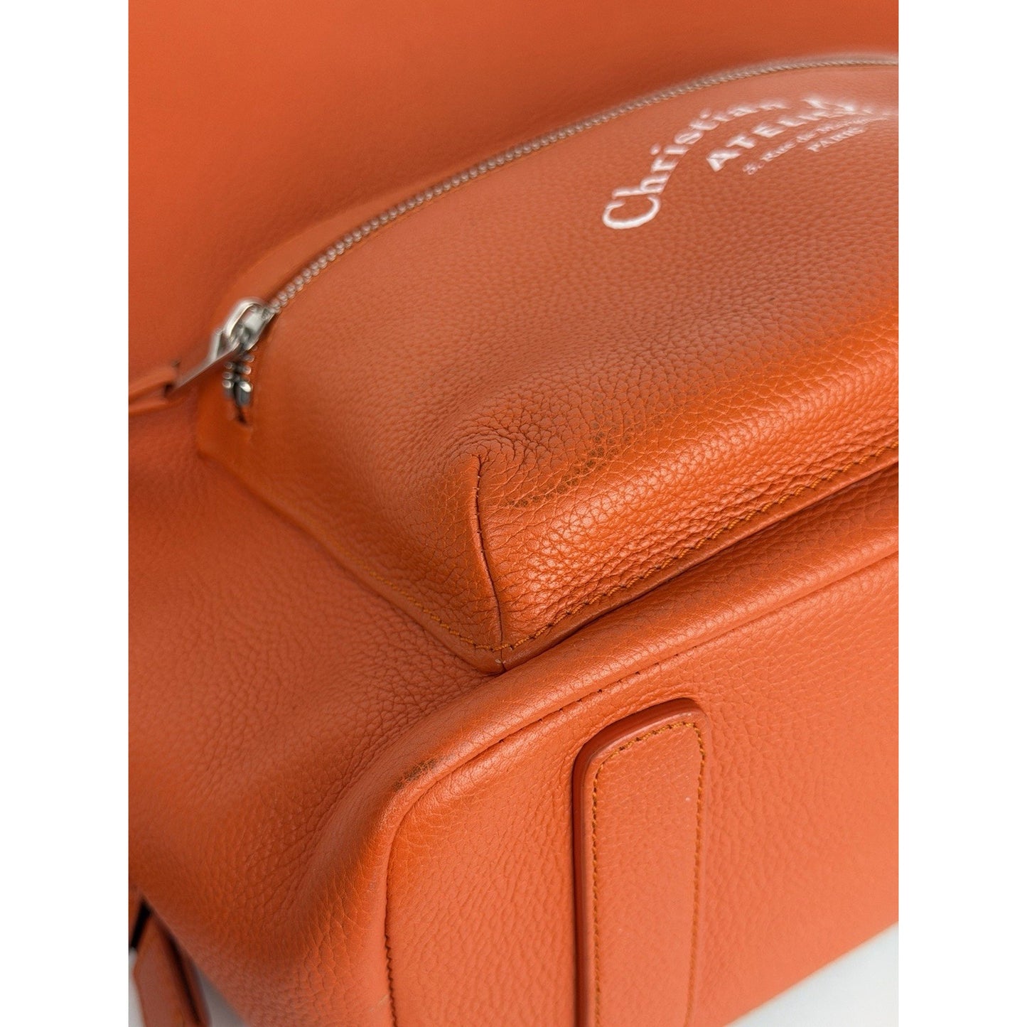 Christian Dior Atelier Backpack in Orange Leather 2018