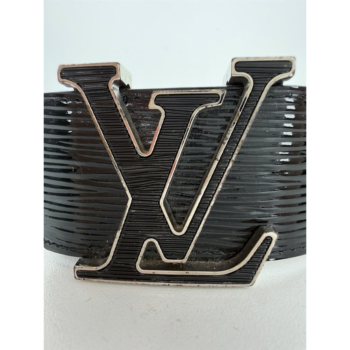 Louis Vuitton Epi Electric 40mm 36 LV Initials Belt Black Textured Strap 2011 K2