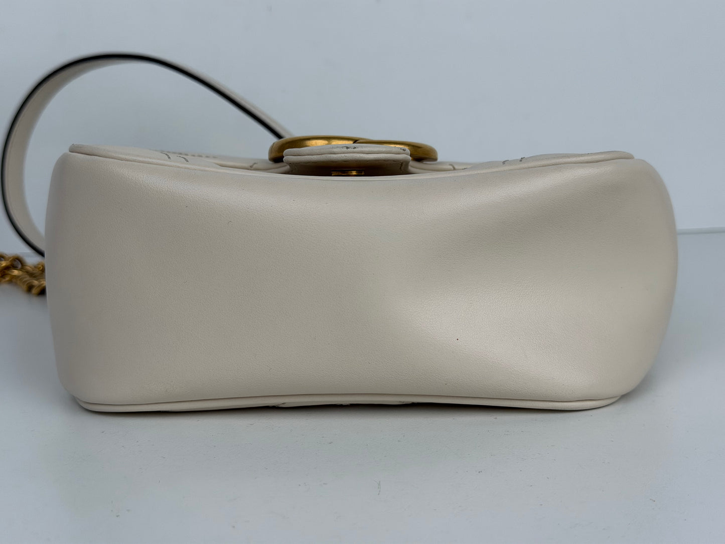 White Gucci GG Marmont Matelassé Small Shoulder Bag L5