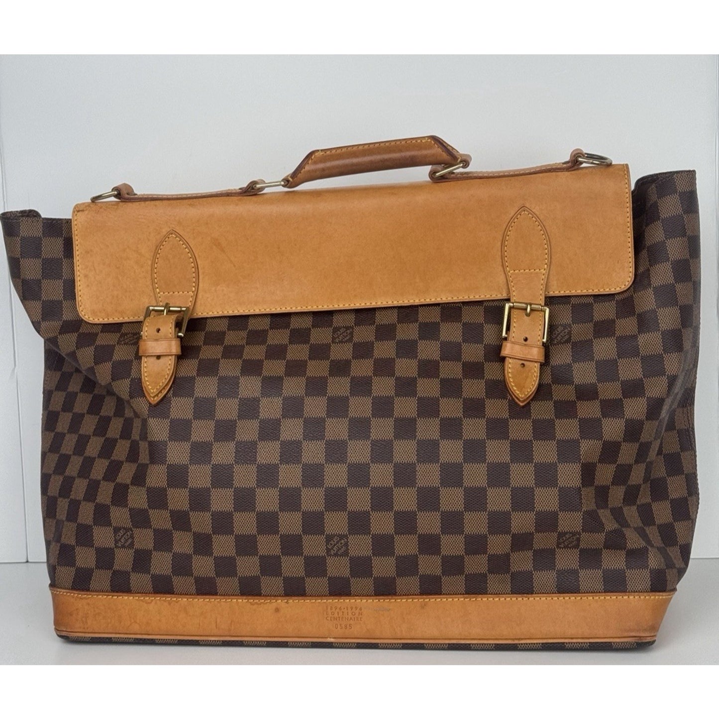 Louis Vuitton Damier Ebene Clipper Travel Bag Brown Canvas Lim Ed 1996 S