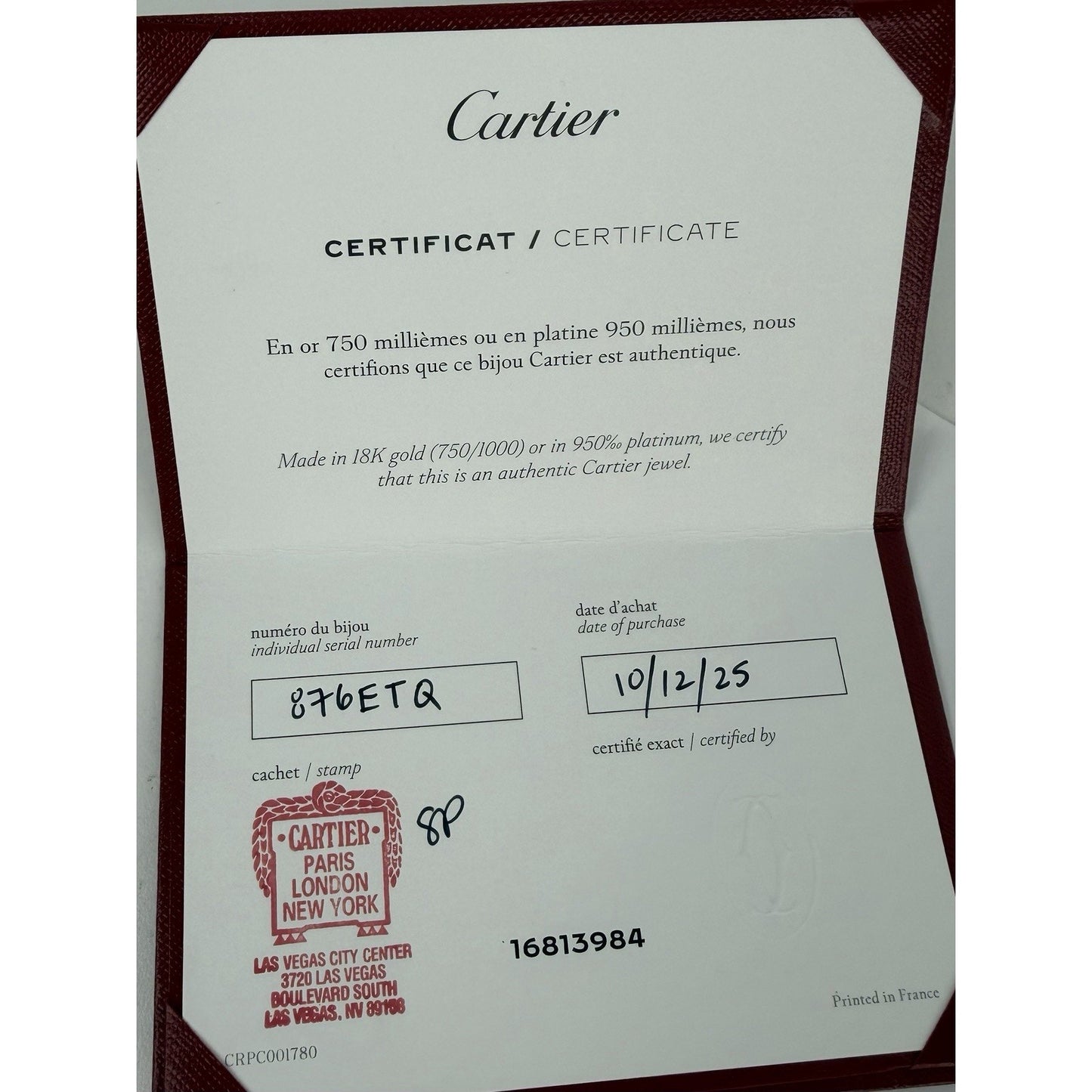 Cartier Love Bracelet Small Model in 18k White Gold with Diamonds