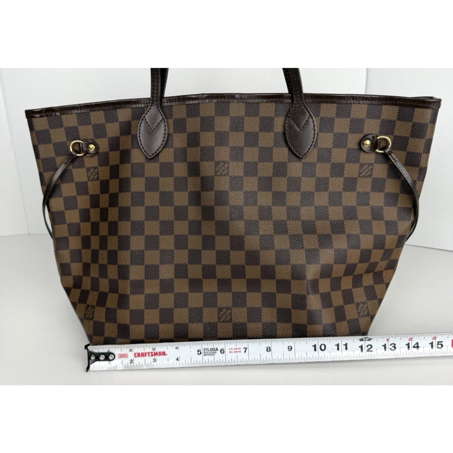 Louis Vuitton Neverfull MM Tote Bag in Damier Ebene Coated Canvas 2008 S