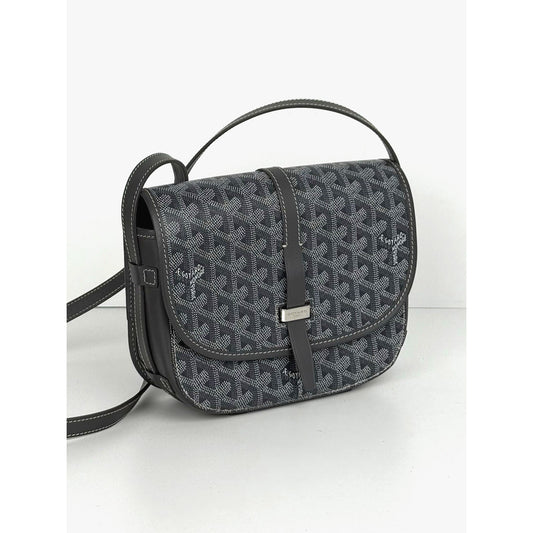 Goyard Goyardine Belvedere PM Gray Canvas Unisex Crossbody Bag