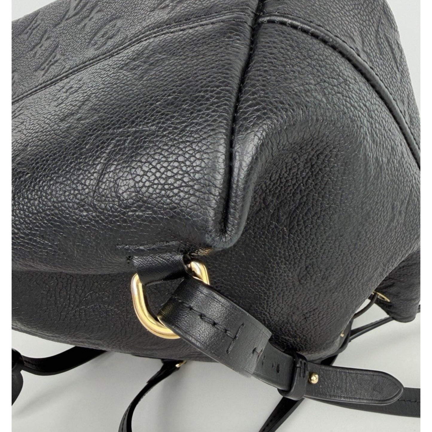 Louis Vuitton Montsouris PM Backpack Black Monogram Empreinte Leather NFC E-6