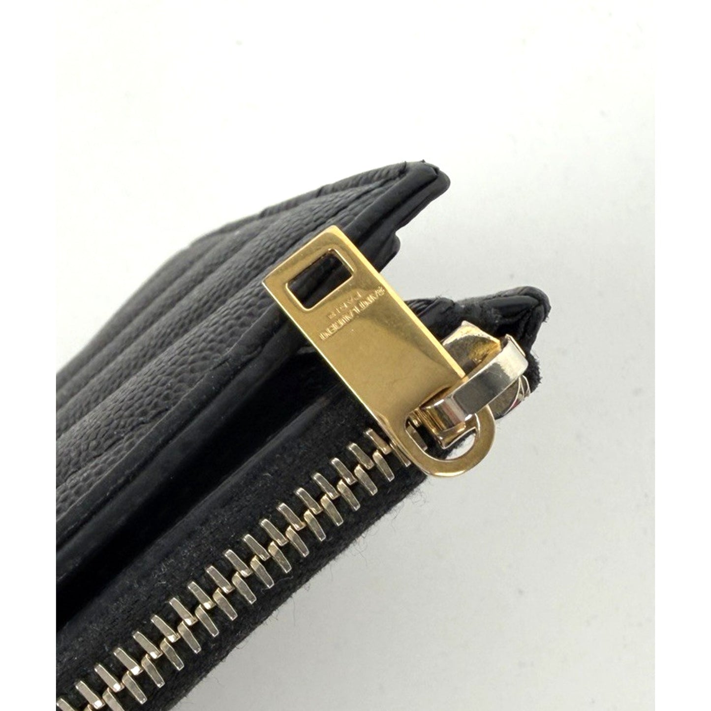 Saint Laurent Cassandre Quilted Grain De Poudre Leather Wallet in Black K3