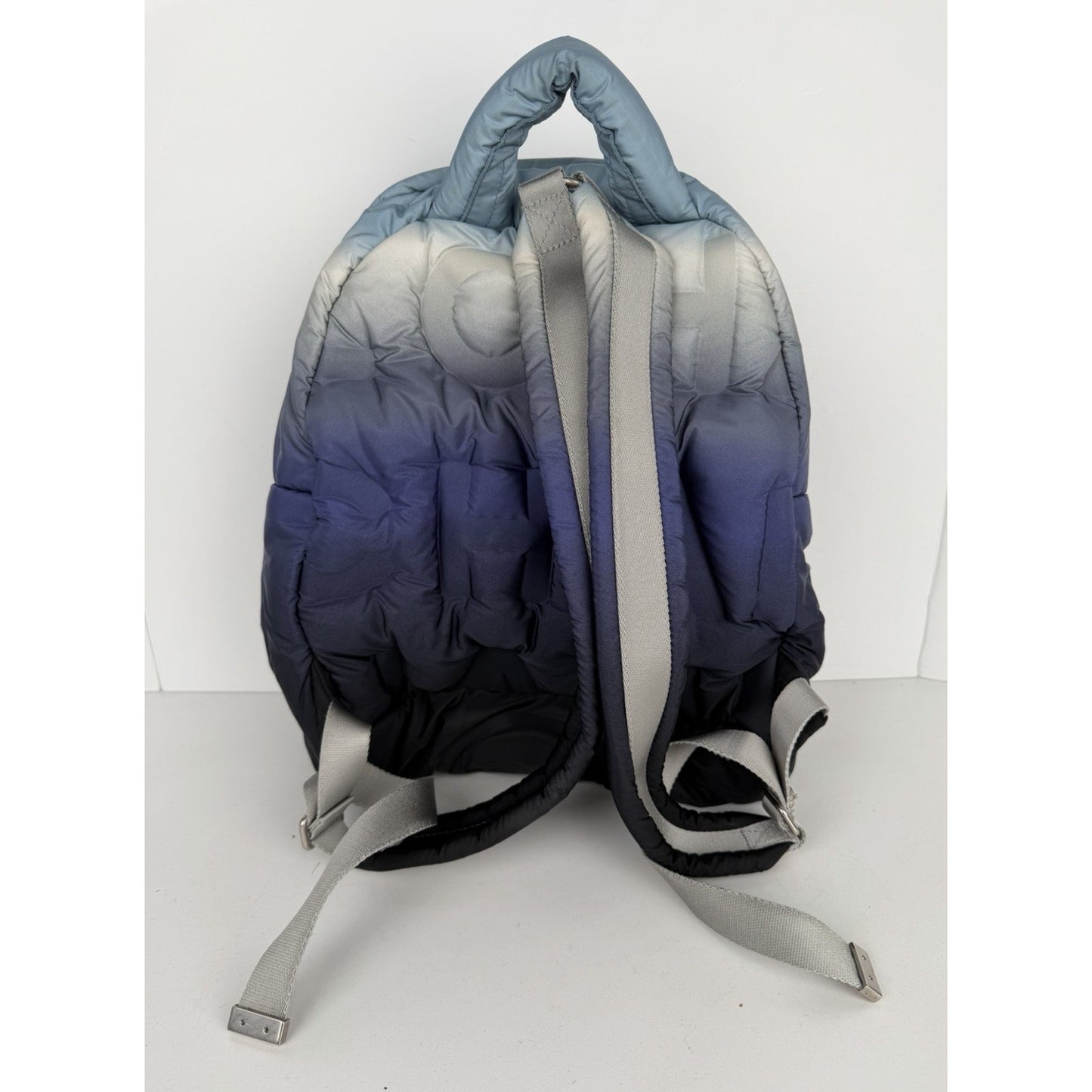 Chanel Doudoune Puffer Backpack in Blue Ombre Logo Embossed Nylon 2018 B-6