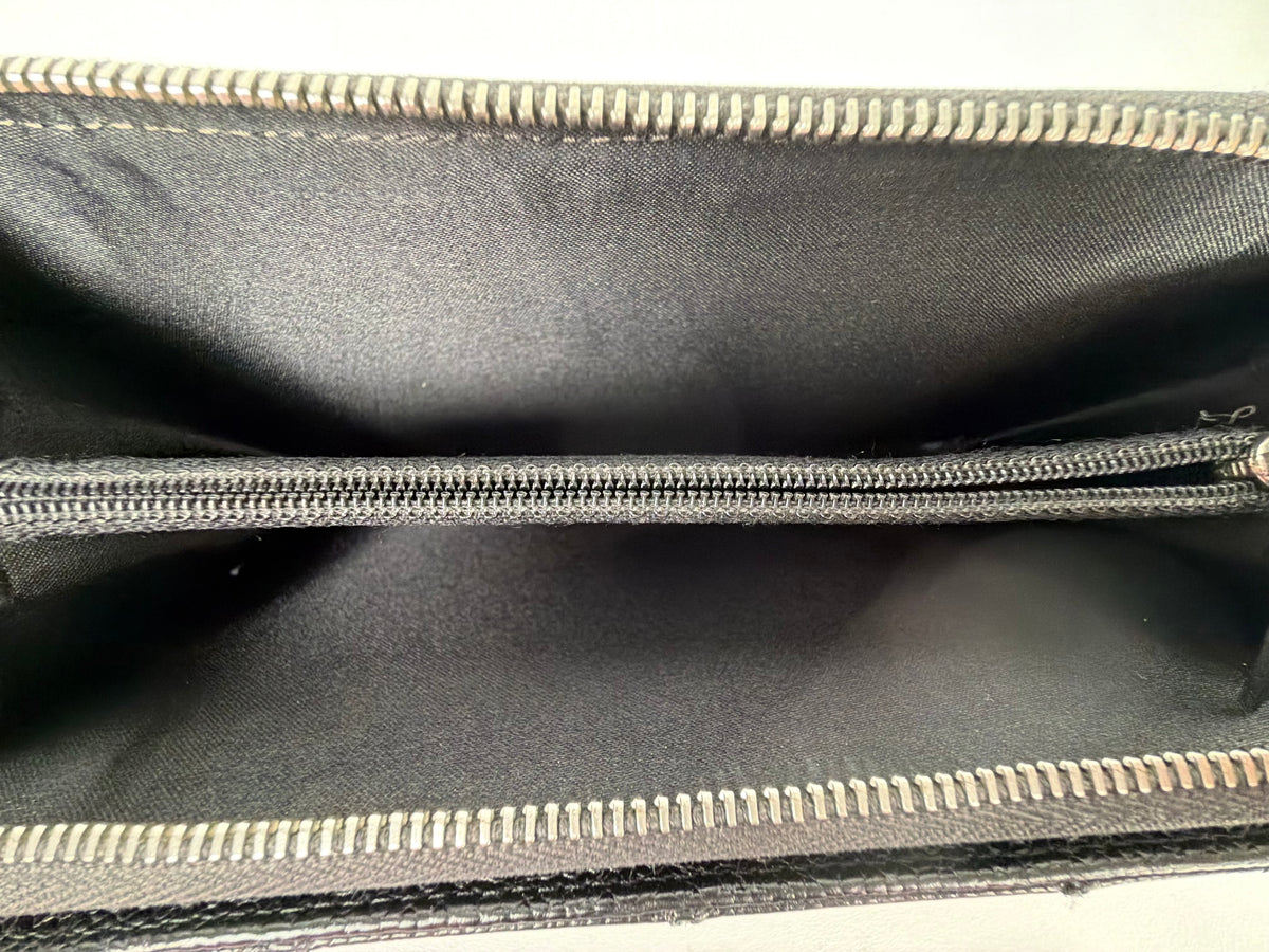 Chanel Quilted Caviar Leather Long Wallet in Black CC Logo 2006 K3
