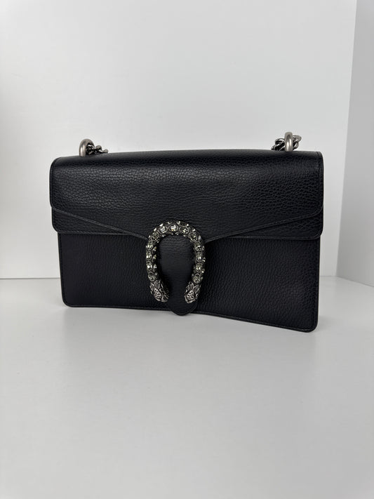 Gucci Dionysus Small Black Leather Shoulder Bag