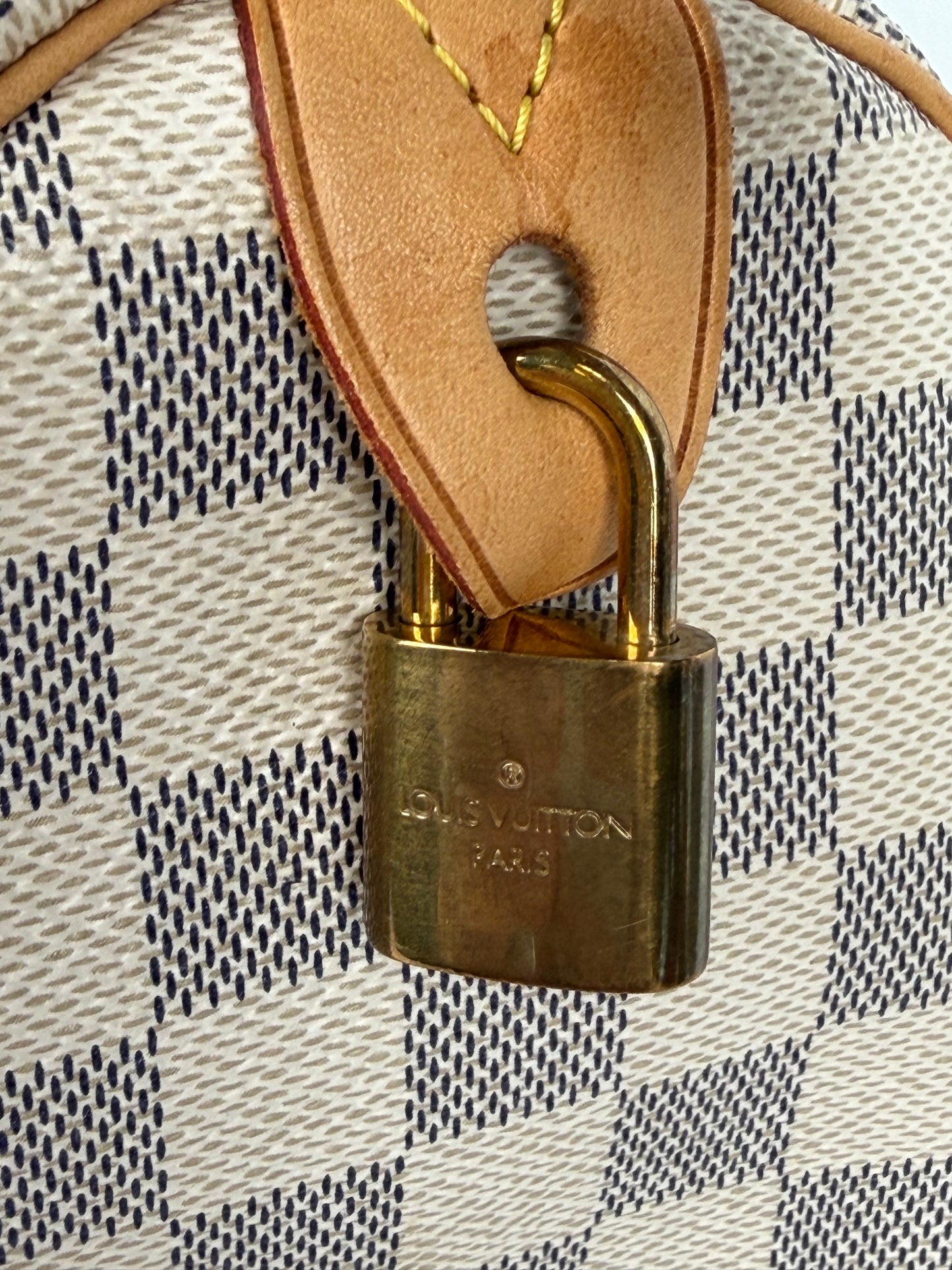 Louis Vuitton Speedy Bandouliere Bag 35 in Damier Azur Coated Canvas 2014 YS