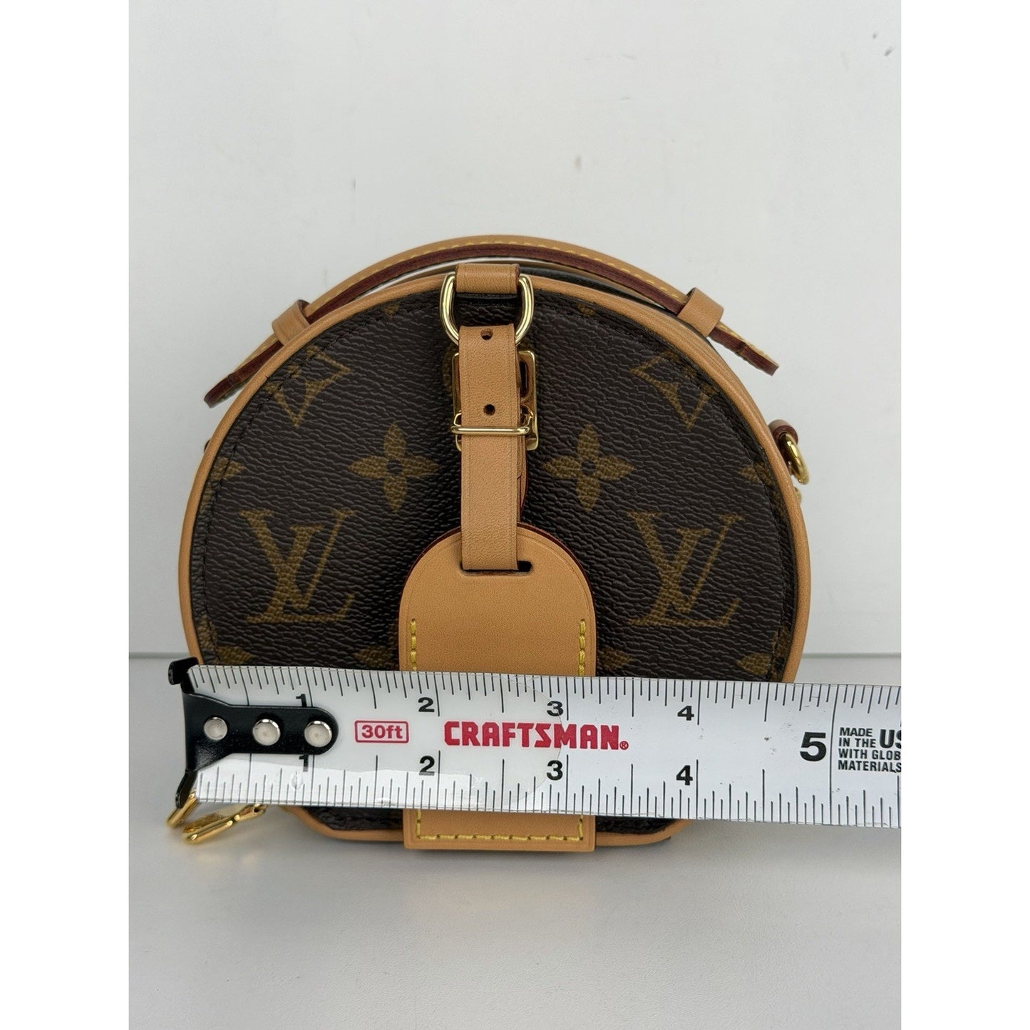 Louis Vuitton Mini Boite Chapeau Monogram Coated Canvas&Leather Name Tag NFC B5