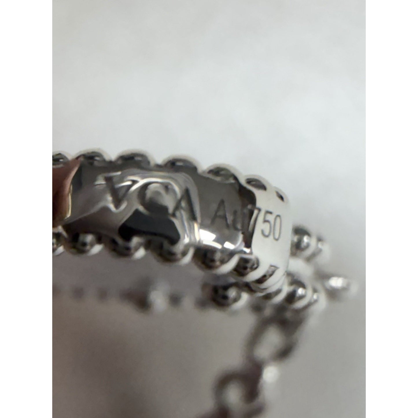 Van Cleef & Arpels Vintage Alhambra 10-Motif Necklace 18k White Gold Chalcedony