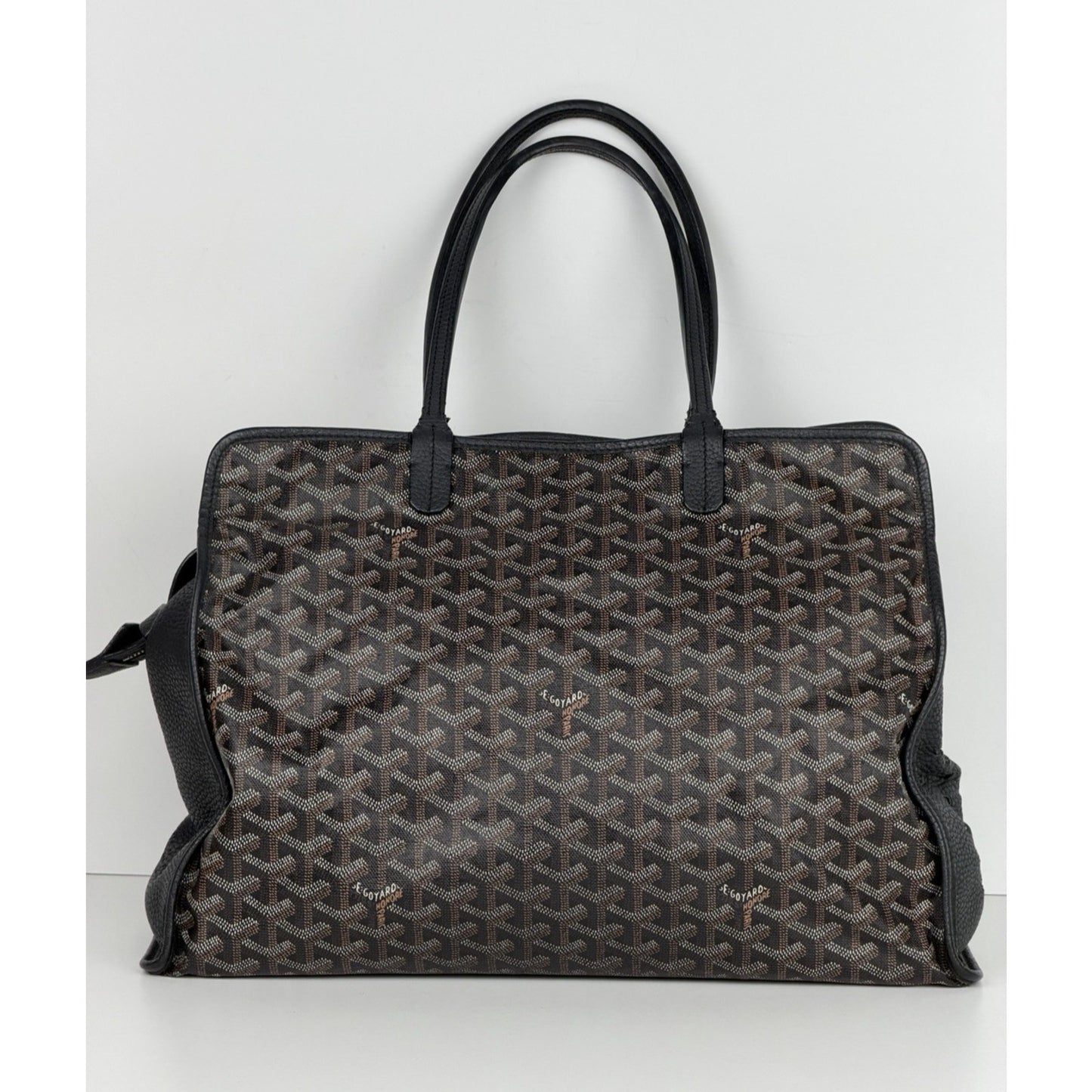 Goyard Sac Hardy PM Pet Carrier Noir in Goyardine Coated Canvas B6