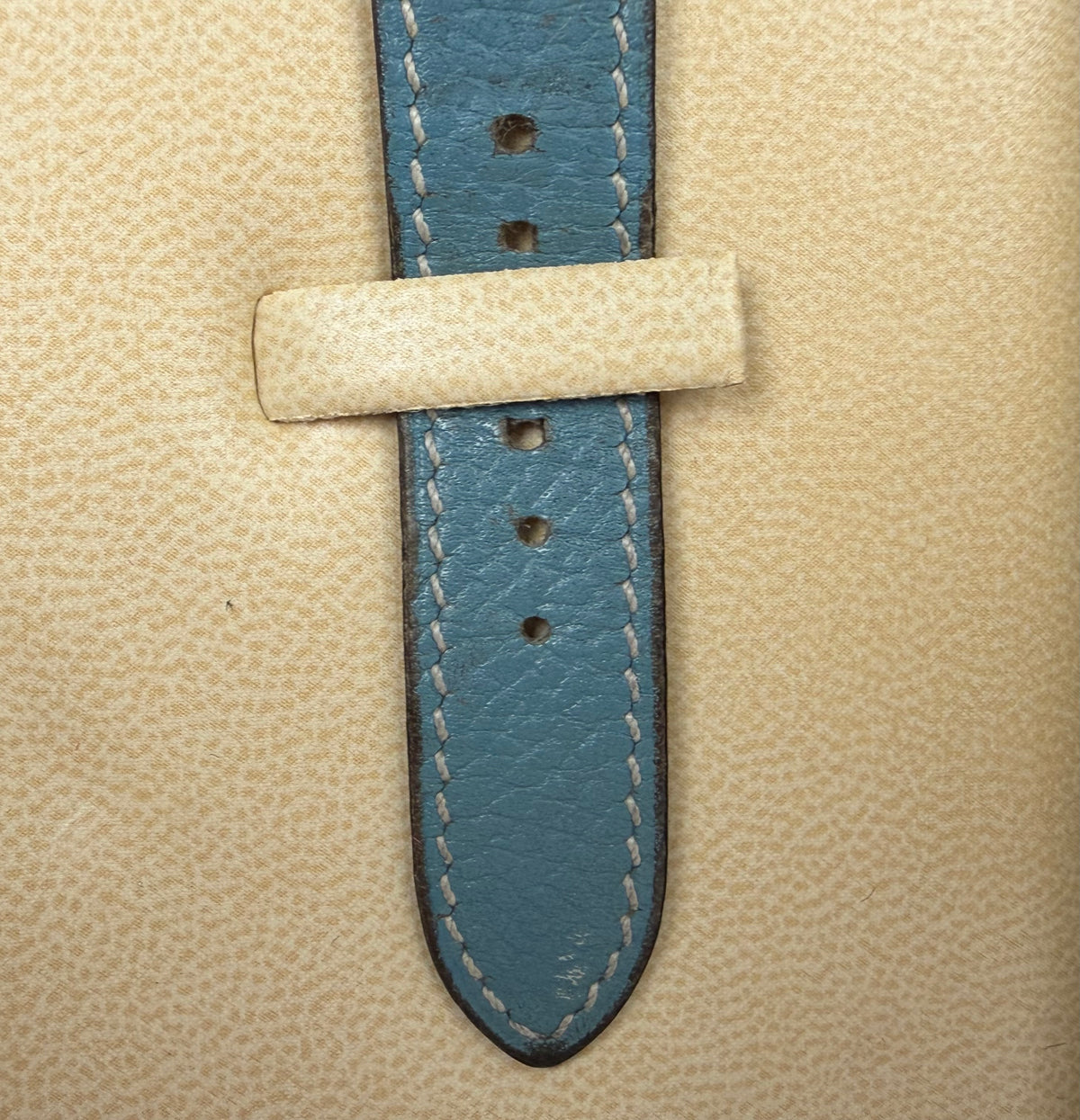 Hermes Heure H Watch 21mm in H-Shaped Stainless Steel Blue Leather Strap Y