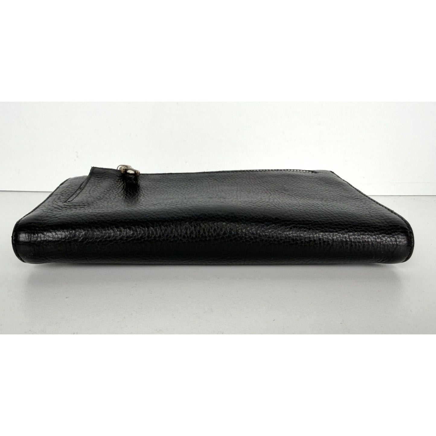Chrome Hearts Wave Trifold Wallet in Black Leather with Silver-Tone Hardware K2