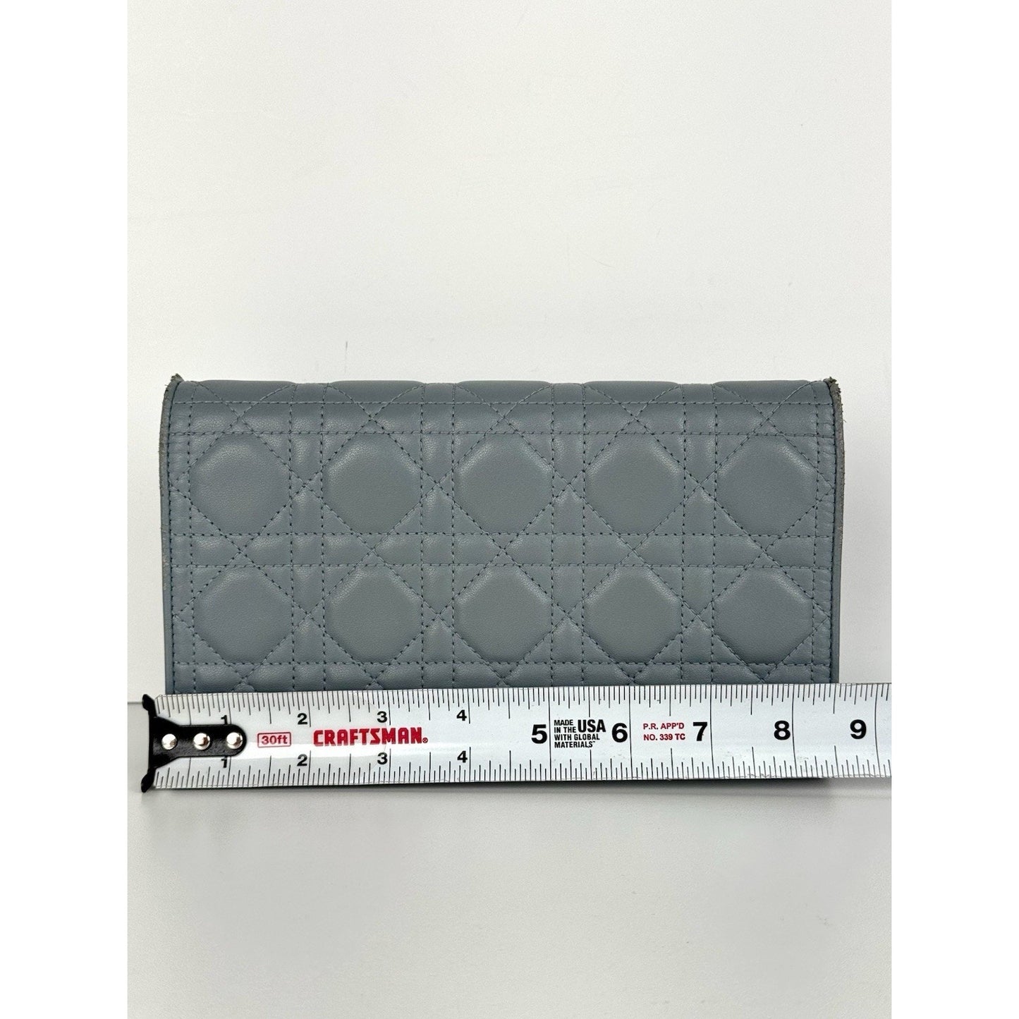 Christian Dior Lady Dior Chain Wallet Lambskin Cloud Blue B-9
