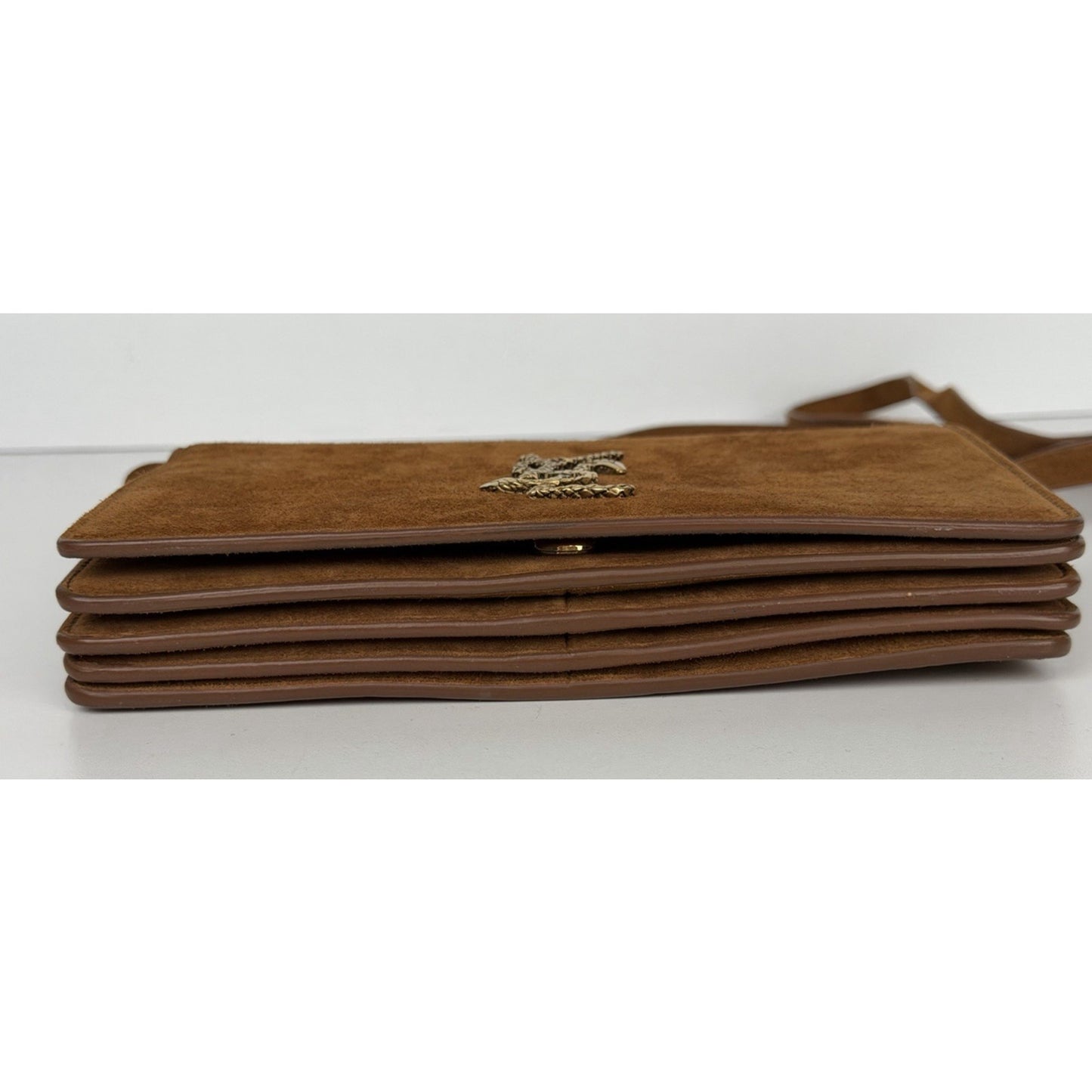 Saint Laurent Dylan Shoulder Bag Small in Brown Suede and Gold-Tone Hardware