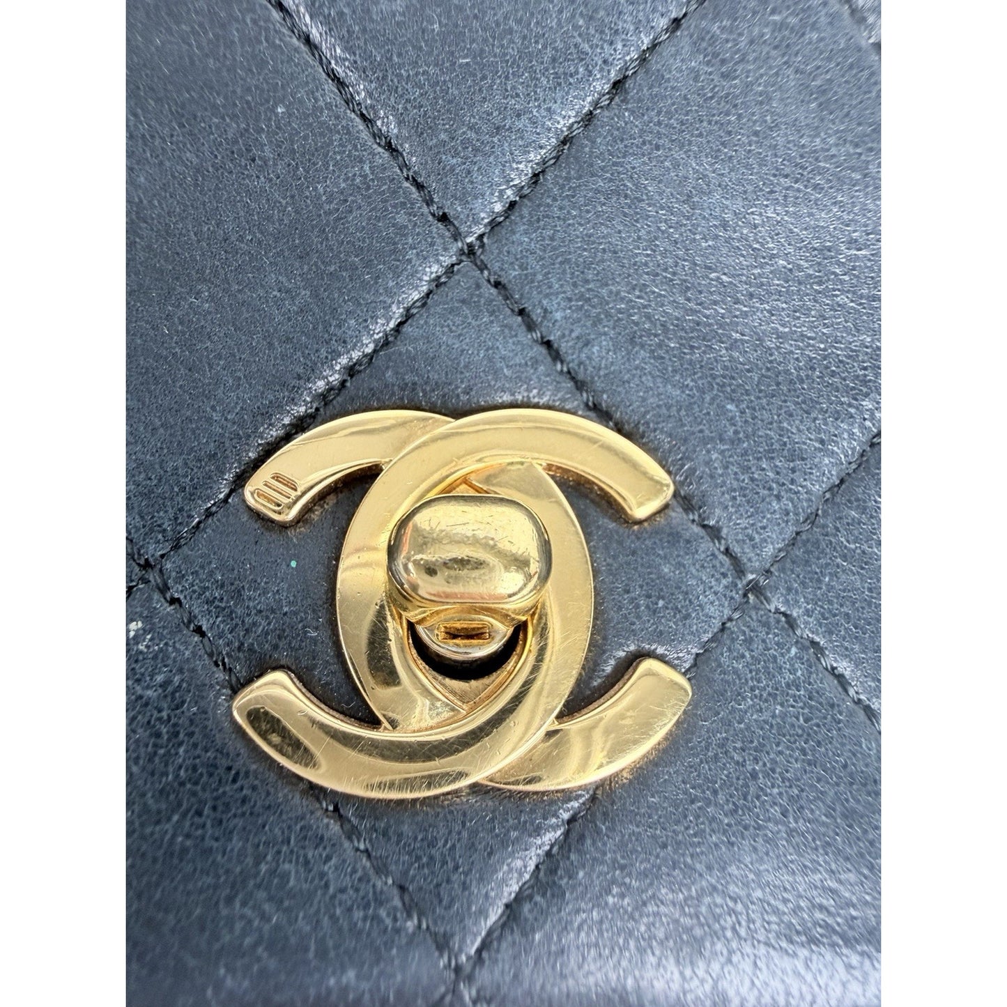 Chanel Mini Single Flap Bag Black Quilted Lambskin Leather 1989-1991 U2
